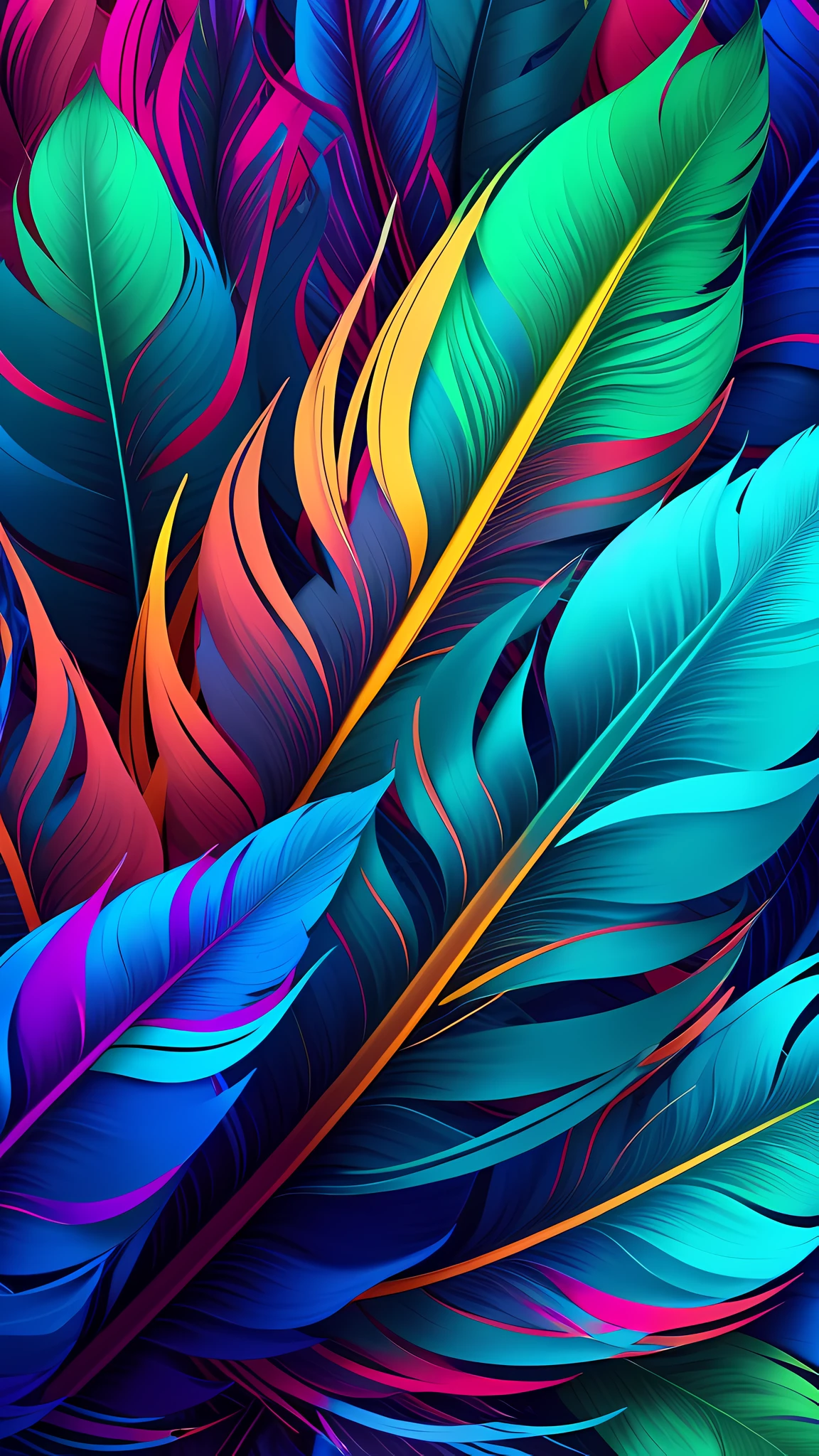 a close up of a bunch of colorful feathers on a blue background, phone wallpaper hd, colorful hd picure, hd phone wallpaper, colorful digital art, vibrant colors, intricate vibrant colors, beautiful vibrant colors, beautiful colorful, beautiful iphone wallpaper, amoled wallpaper, colorful and vibrant, wallpaper 4k, wallpaper 4 k, very vibrant colors, colorful 4k, colorful art