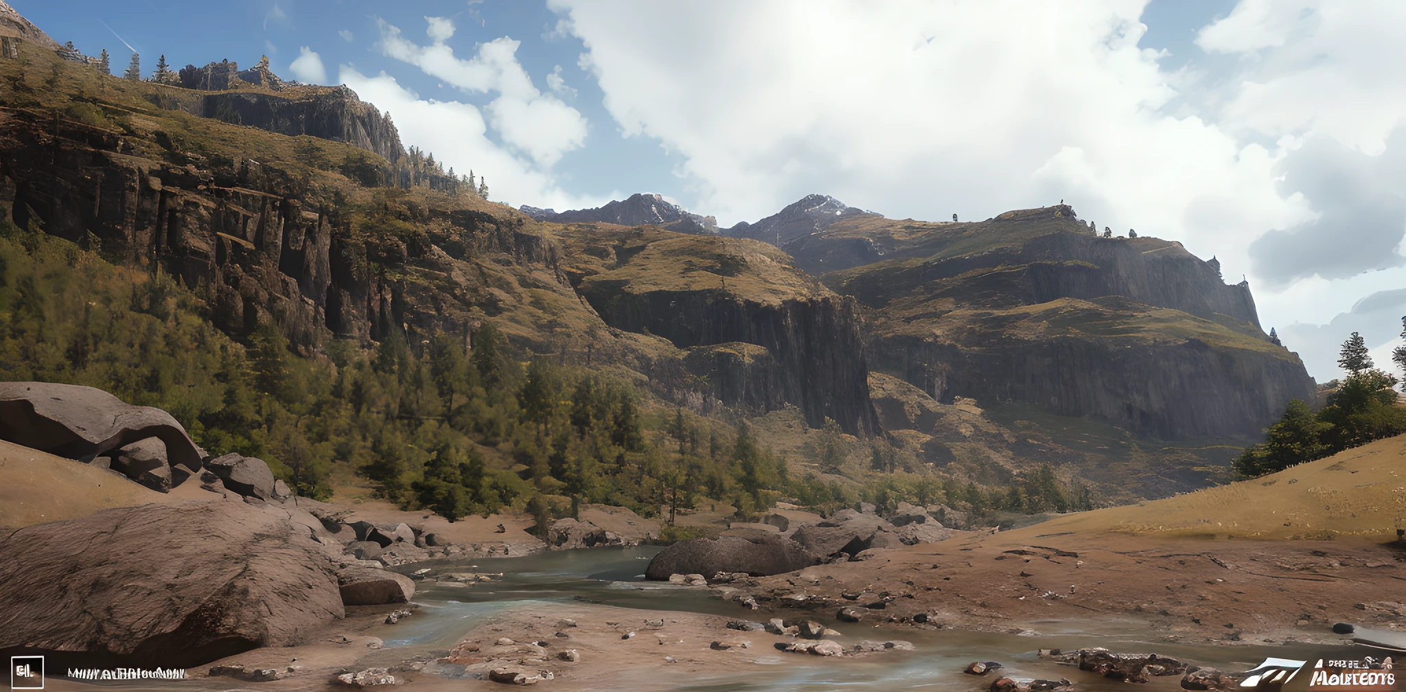 there is a mountain with a river running through it, unreal engine 5 environment, unreal engine 5 highly rendered, unreal engine 5 hdr, hdr render in unreal engine 5, unreal engine 5 4 k uhd image, unreal engine 5 quality render, unreal engine 5 renderered, unreal engine 5 rendered, rendered in cryengine, unreal engine 5 8 k rendering