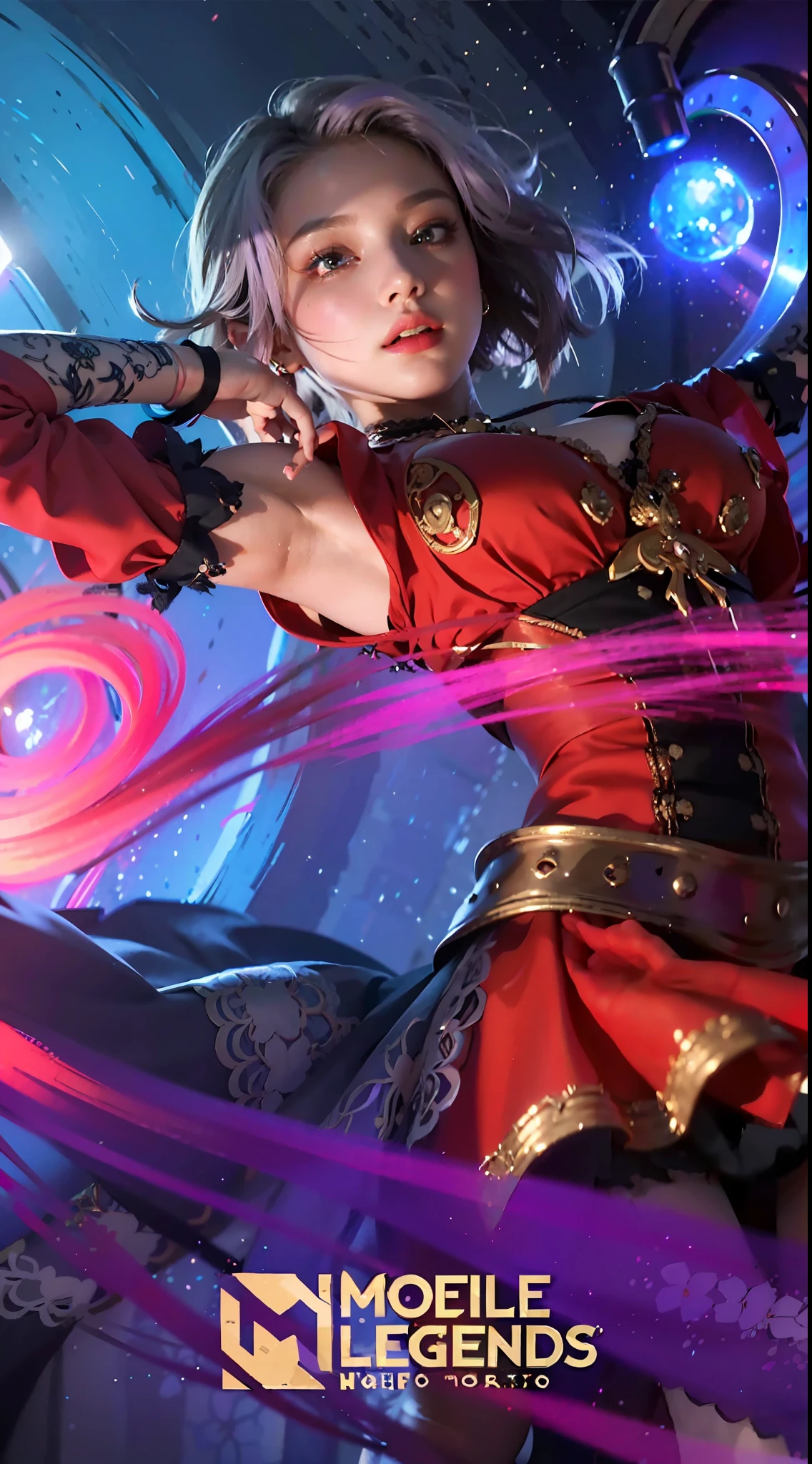 best quality,masterpiece,extremely detailed,high res,4k,ultra high res,short hair,detailed shadow,ultra realistic,realistic,dramatic lighting,1girl,solo,detailed face,realistic eyes,realistic skin,white dress,purple hair,dynamic pose, white lace dress,smile