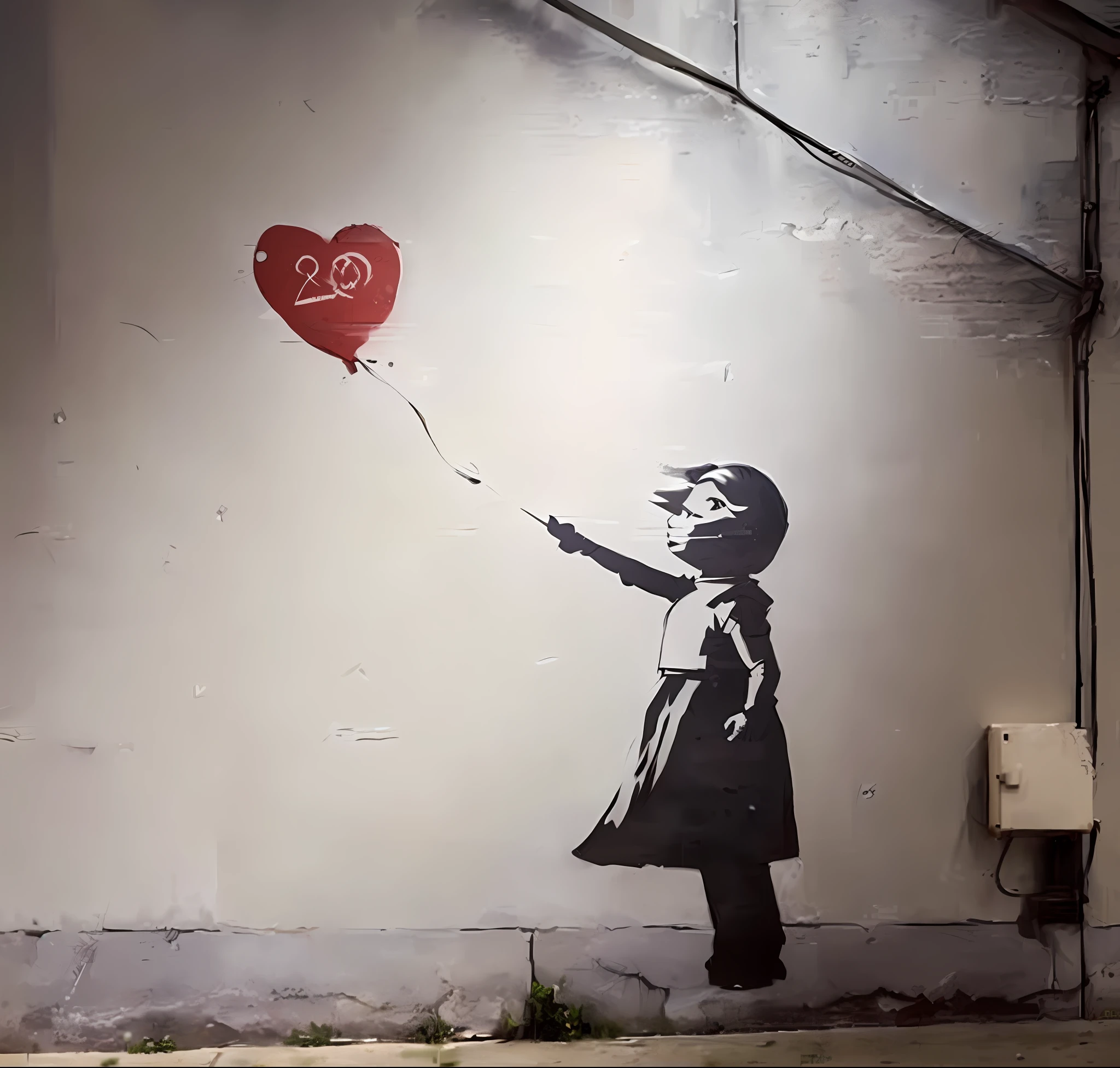 texture, wall, outdoor, mural, banksy