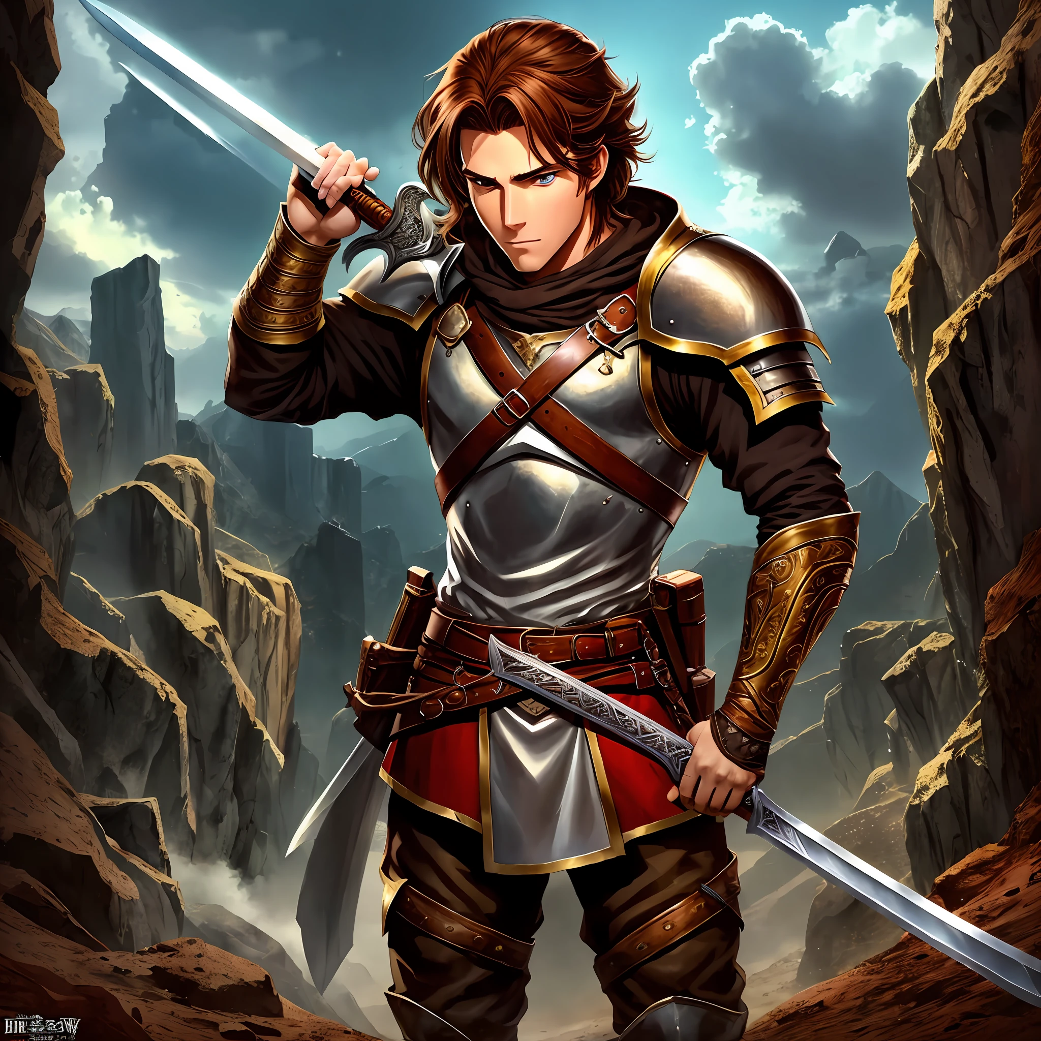 Mercenary Man Brown Hair Red Eyes Great Sword Fantasy --auto --s2