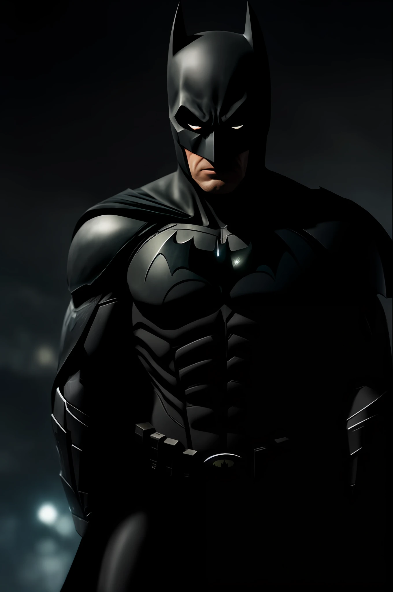 extremely detailed batman with led tears, 8k, hdr, mega realistic illuminated city background