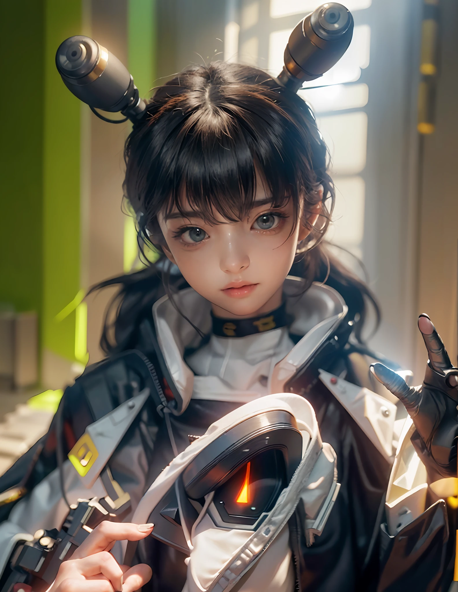 ((Best quality)), ((masterpiece)), (detailed:1.4), 3D, an image of a beautiful cyberpunk female,HDR (High Dynamic Range),Ray Tracing,NVIDIA RTX,Super-Resolution,Unreal 5,Subsurface scattering,PBR Texturing,Post-processing,Anisotropic Filtering,Depth-of-field,Maximum clarity and sharpness,Multi-layered textures,Albedo and Specular maps,Surface shading,Accurate simulation of light-material interaction,Perfect proportions,Octane Render,Two-tone lighting,Wide aperture,Low ISO,White balance,Rule of thirds,8K RAW,