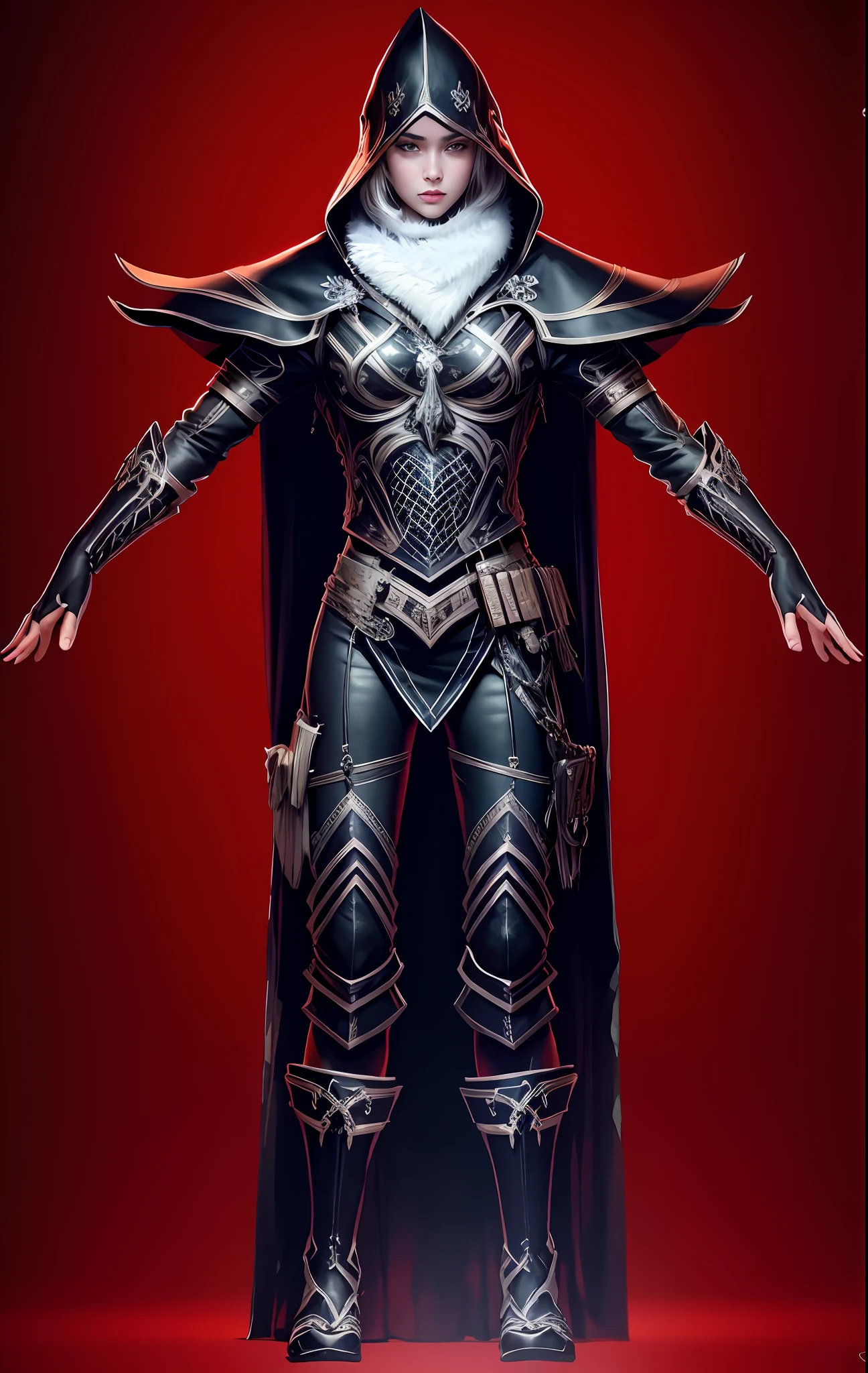 女刺客,Verism, Conceptual art, high detail, Gothic art, chiaroscuro, cinematic lighting, anaglyph, character chart, UHD, retina, masterpiece, ccurate, textured skin, anatomically correct, super detail, award winning, best quality, high details, high quality, highres, 1080P, 8k