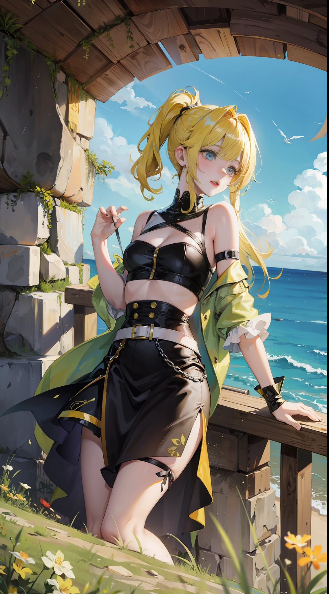 A yellow-haired woman fell off a cliff