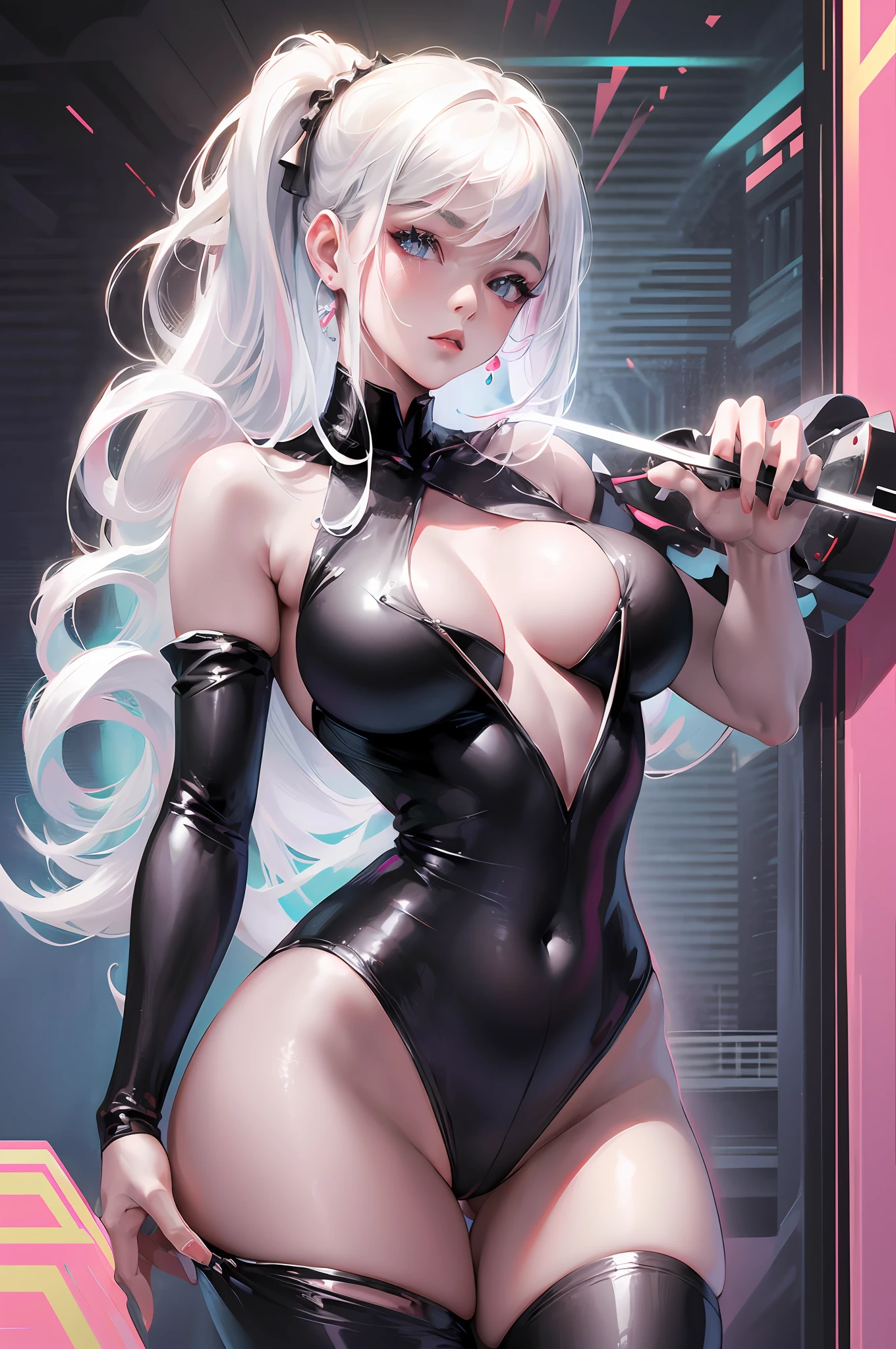 anime girl with white hair and black clothes posing naked, extremely detailed artgerm, detailed digital anime art, artgerm on artstation pixiv, guweiz on pixiv artstation, guweiz on artstation pixiv, fanart best artstation, :: rossdraws, trending on artstation pixiv, rossdraws 2. 5