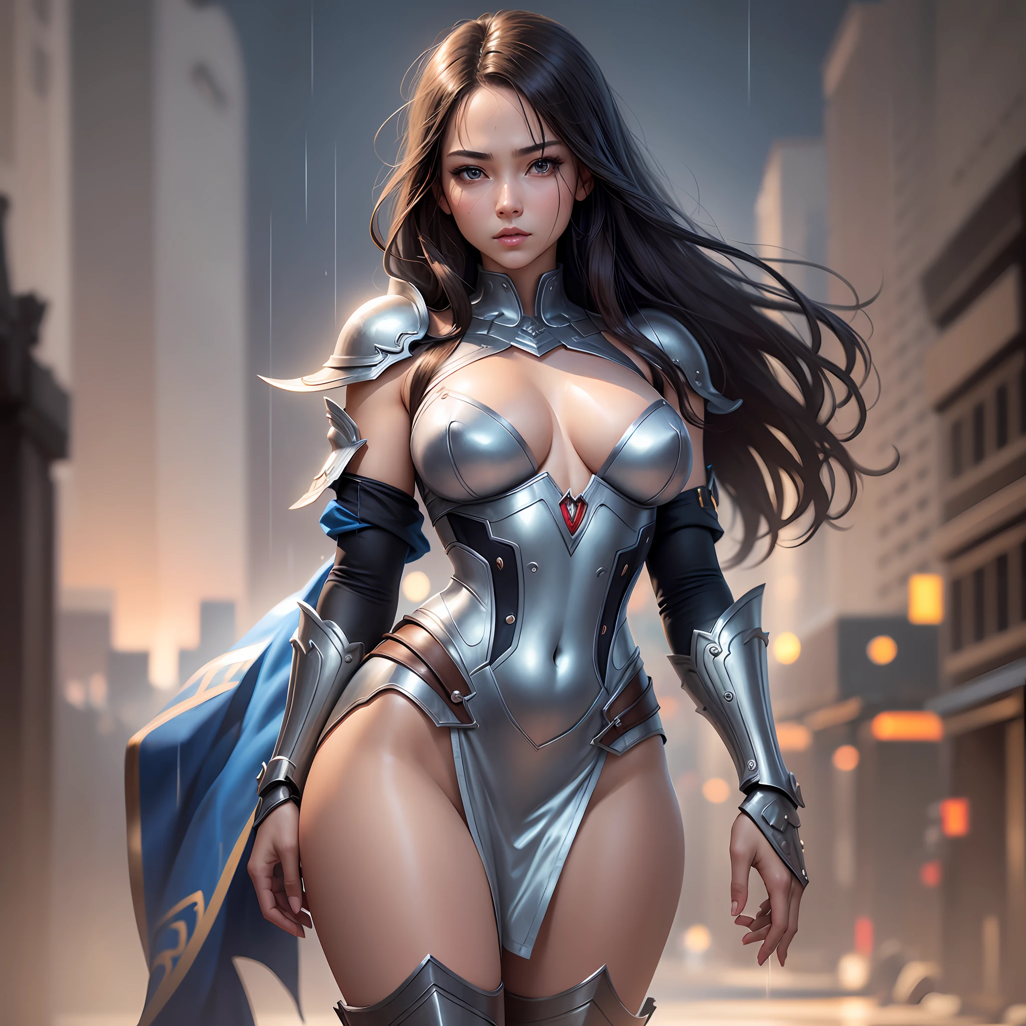 Main: “Chipu”, 20 years old, Photo Realistic, Realistic. 1girl realistic, skin realistic, “Chipu” face, big boobs, wonder woman, detailed eye makeup, puffy eyes, solo, sharp focus, volumetric fog, 8k uhd, dslr, high quality, film grain, photorealism, lomography,
Trigg: hiqcgbody, Highly detailed RAW color Photo, toned physique, (elegant, beautiful face), (detailed skin), (oil:0.6), (tesla coil:0.4), soft lighting, (side lighting:0.8), shadow casting, deep focus, photographed on a Leica 10772 M-P, 85mm macro lens, F/8 aperture, film still, (Office Lady, sexy), long hair, fashionable princess, (extremely detailed face) (very detailed and expressive eyes), (((small_breasts,finely detailed small nipple, breasts out,exhibitionism))) ,revealing clothes
Focus: Clear focus: 1.2, 1girl, Perfect body beauty: 1.4, Slim abs: 1.1, ((dark brown hair)), (White dress: 1.4), (Outdoor, night: 1.1), City Street, Super Fine Face, Fine Eyes, Double Eyelids, (Over the knee black stockings: 1.5)
Inline: Large breasts: 1.2)), (no bra) (Small and beautiful hard nipple) (Thin and damp button up to shirt length: 1.1), (White shirt wet by rain), (Rain, Street: 1.2), Wet body: 1.1, Highly detailed face and skin texture, Detailed eyes, Double eyelid, tanned skin, sexy, tan
Visible: a close up of a woman in a silver and blue dress, chengwei pan on artstation, by Yang J, detailed fantasy art, stunning character art, fanart best artstation, epic exquisite character art, beautiful armor, extremely detailed artgerm, detailed digital anime art, artgerm on artstation pixiv, armor girl --auto --s2