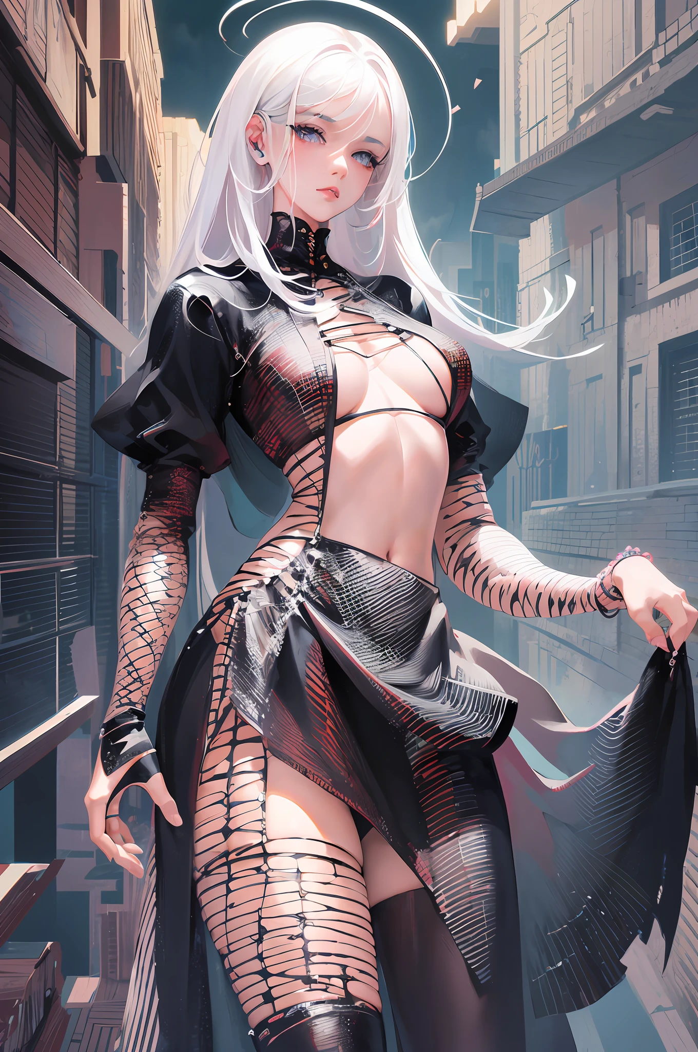 anime girl with white hair and black clothes posing naked, extremely detailed artgerm, detailed digital anime art, artgerm on artstation pixiv, guweiz on pixiv artstation, guweiz on artstation pixiv, fanart best artstation, :: rossdraws, trending on artstation pixiv, rossdraws 2. 5