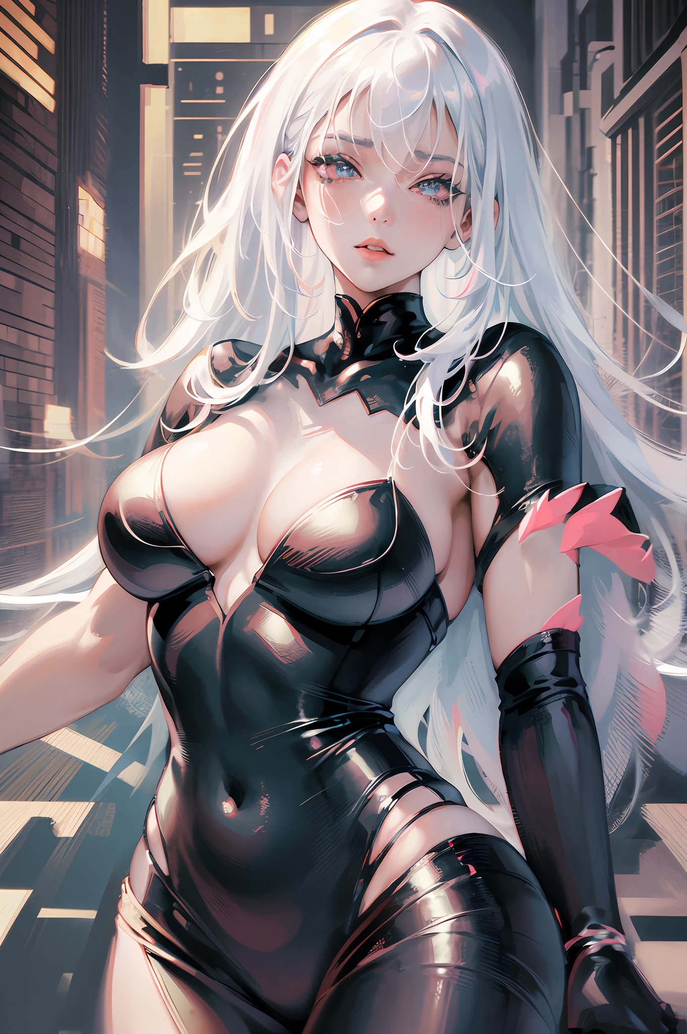 anime girl with white hair and black clothes posing naked, extremely detailed artgerm, detailed digital anime art, artgerm on artstation pixiv, guweiz on pixiv artstation, guweiz on artstation pixiv, fanart best artstation, :: rossdraws, trending on artstation pixiv, rossdraws 2. 5