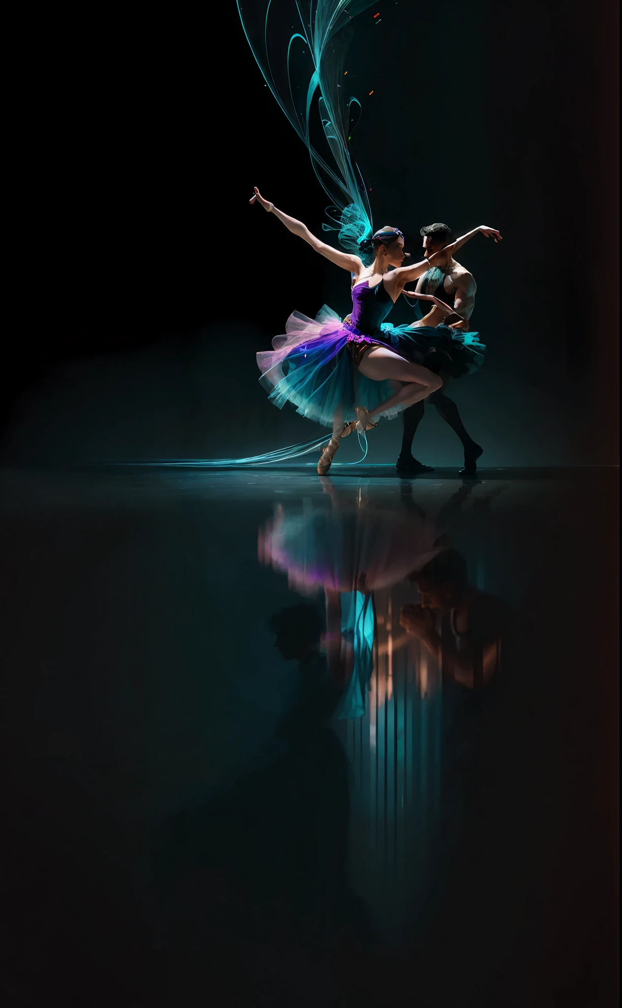 Alafed image of a woman in a dress and a man in a tutu, Kinetic Dance Photography, inspired by Jerry Schatzberg, Aesthetics of Dark Dance Photography, Louise Greenfield, inspired by Maciej Cucia La, Marie Bashkirtsev, Grzegorz Rutkovsky, dancers, Eugenyush Zak, Zoltan Joao --auto --s2