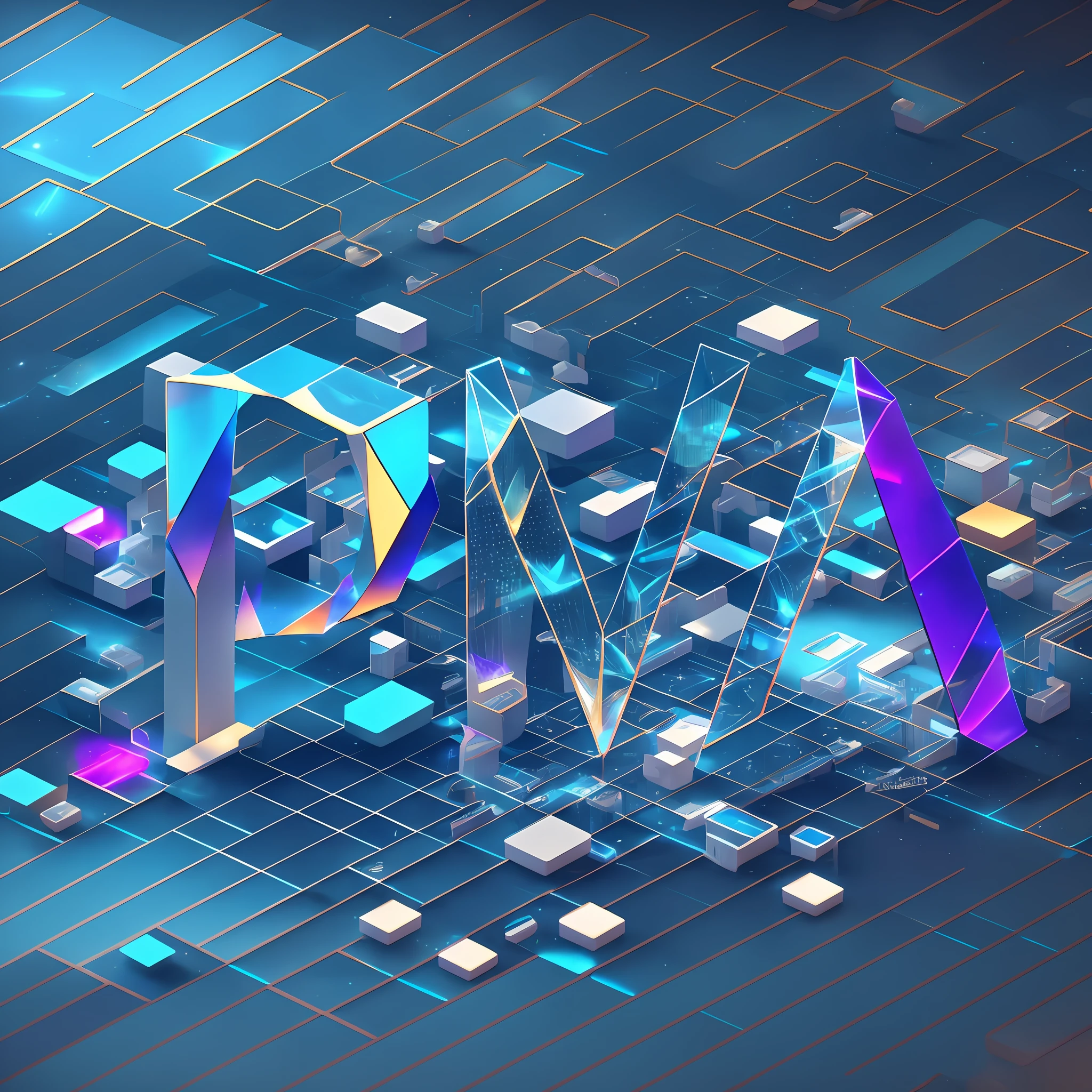 Create a logo with a futuristic and revolutionary approach, using holographic elements and 3D projections. Imagine a logo that materializes in the air, displaying the name "Piva" in dynamic letters and in constant movement. Add light and particle effects to create an immersive and impactful environment. --auto --s2