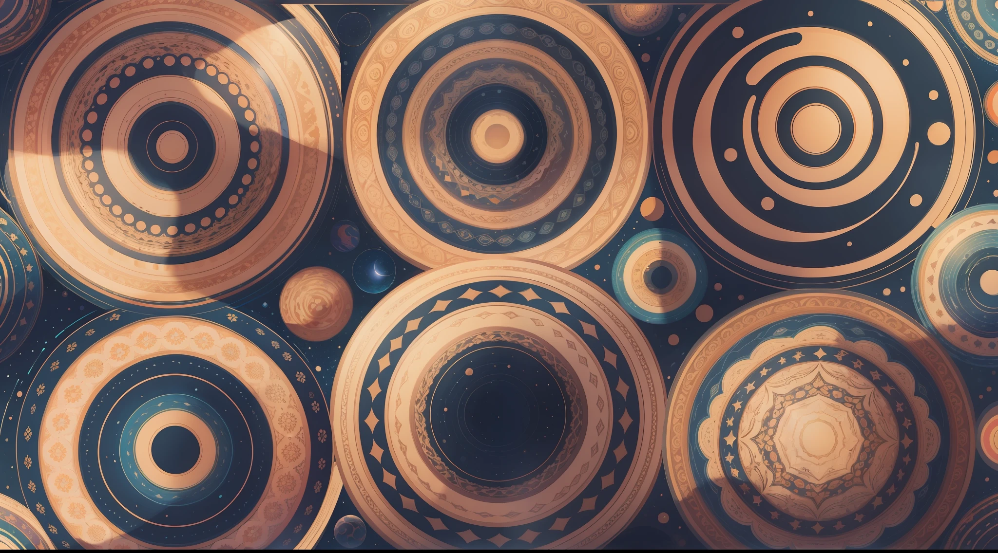 Seamless patterns of planets and stars, cosmic design, repeating patterns design, fabric art, flat illustration, rainbow-core, highly detailed clean, vector image, photorealistic masterpiece, professional photography, simple field background, isometric, bright vector