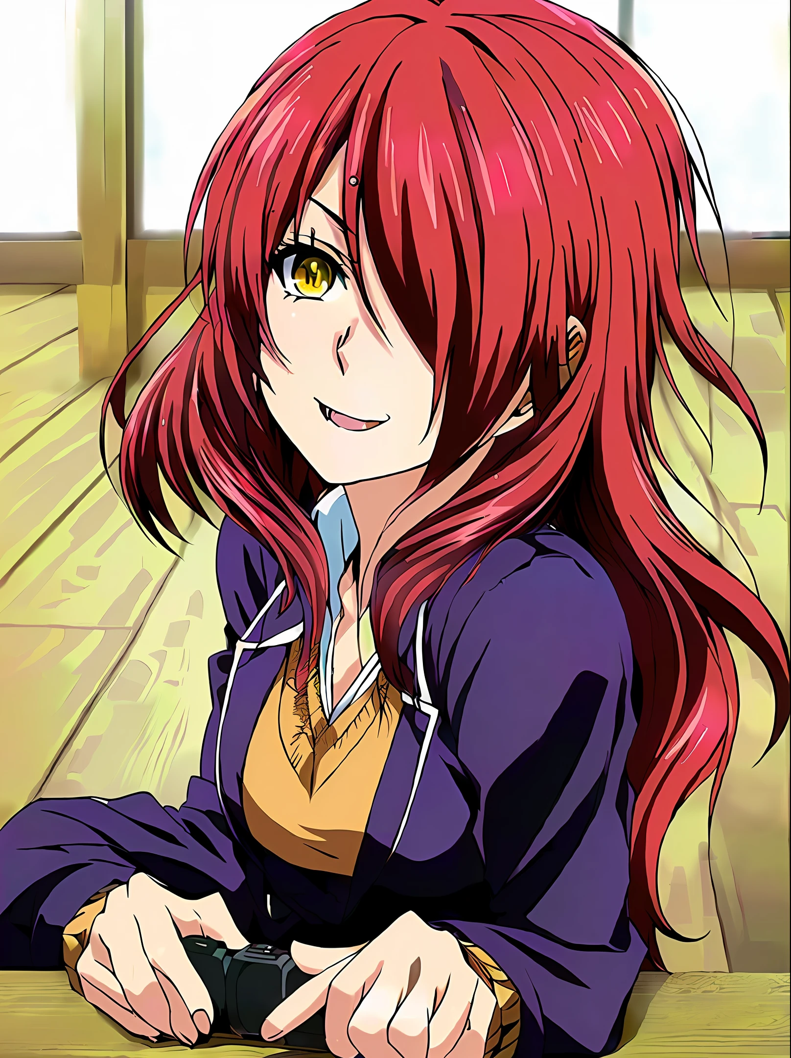 Rias Gremory high quality sitting high quality 1girl long red hair faithful to the anime looking at the camera