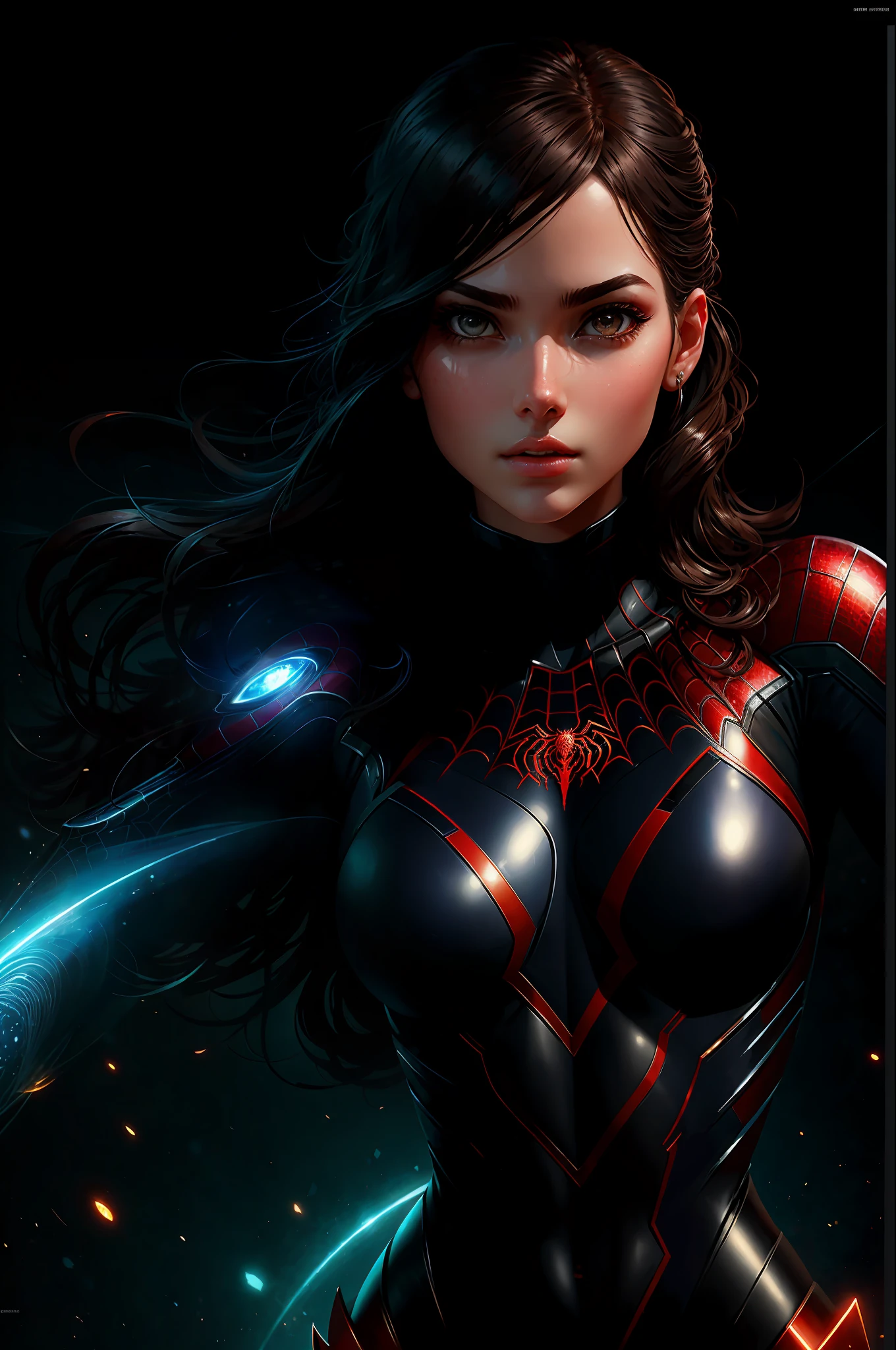 (Award-winning digital art: 1.3) from (Sketch: 1.3),(Energetic:1.3) Spiderwoman, EmmaRob,CGSociety,ArtStation,(Saturated:1.3),(near portrait:1.3),(Female:1.4),(gorgeous: 1.4),(eye-catching:1.3),beautiful,calendar stance,perfectly detailed eyes,studio lighting,themed background