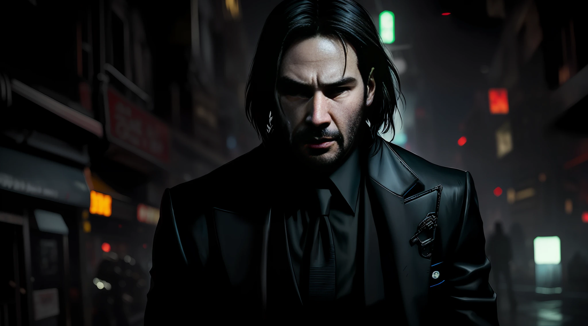 "Jhon Wick", "Jhon Wick 4", "Keanu Reeves", "assassin", "guns", "dark and gritty", "neon lights", "detailed textures", "explosions", "fast-paced action", "dynamic camera angles", "underworld", "cityscape", "nighttime", "sleek and stylish", "vengeance", "PT")