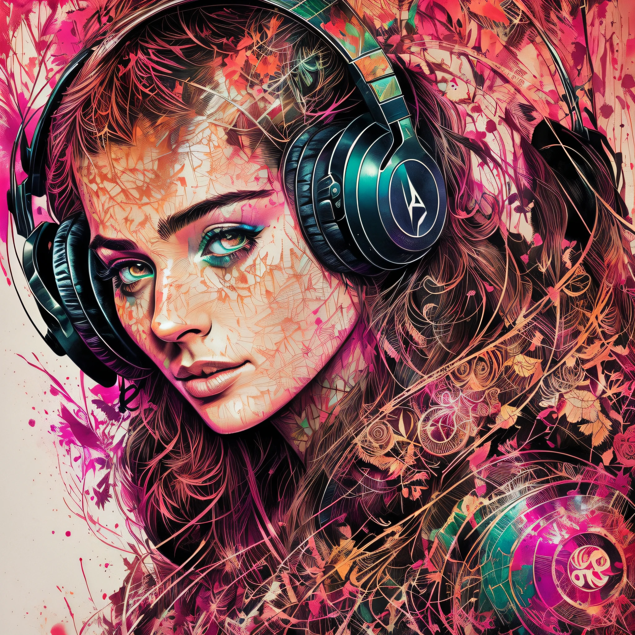 BAT MAN DJ, centered, headphones, key visual, intricate, highly detailed, breathtaking beauty, precise lineart, vibrant, comprehensive cinematic, Carne Griffiths, Conrad Roset, (the most beautiful portrait in the world:1.5) --auto --s2