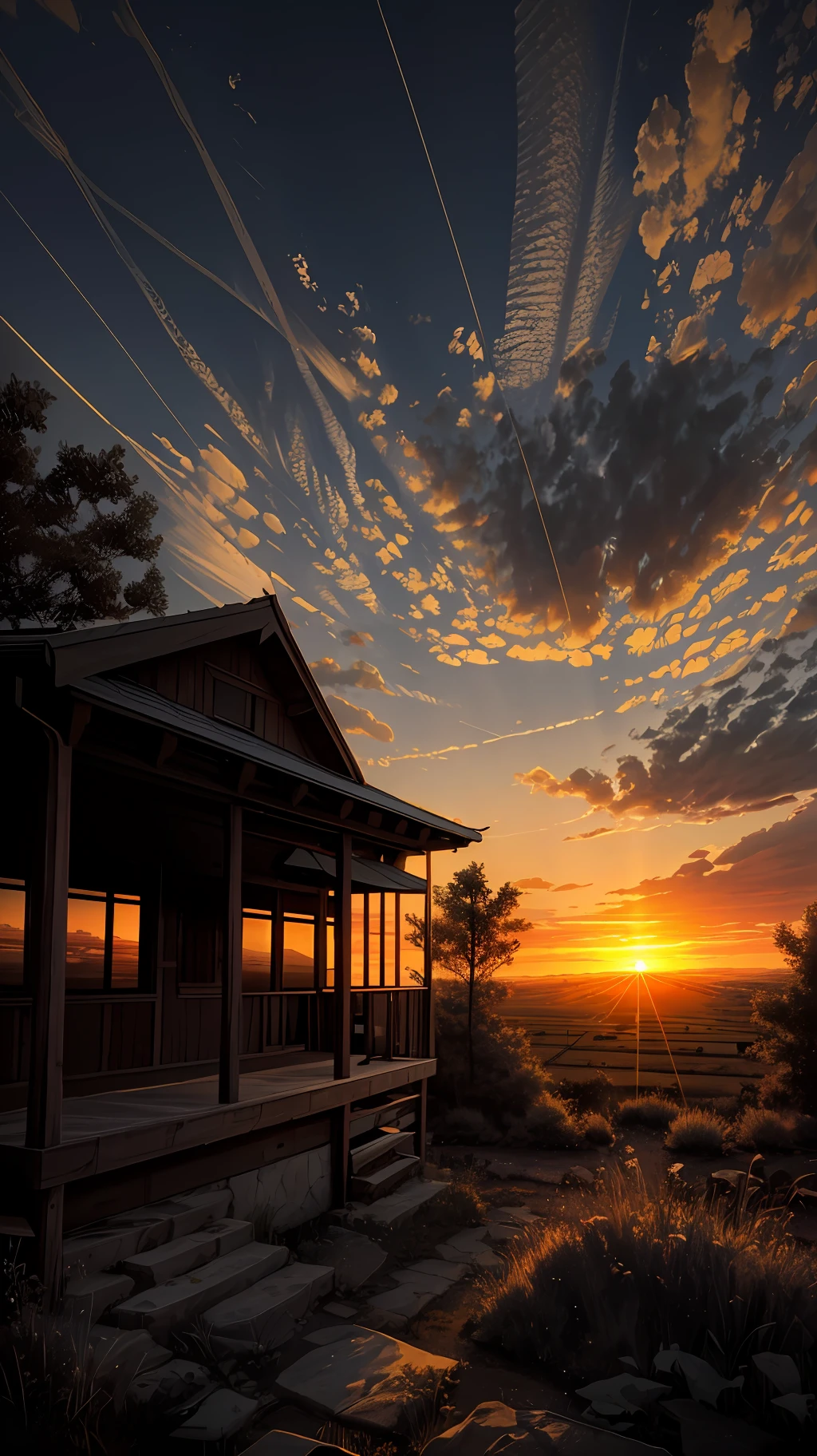 highres, imagination, (realistic), clear skies, composition, sunset, (hdr:1.5), outdoors, intricate details,