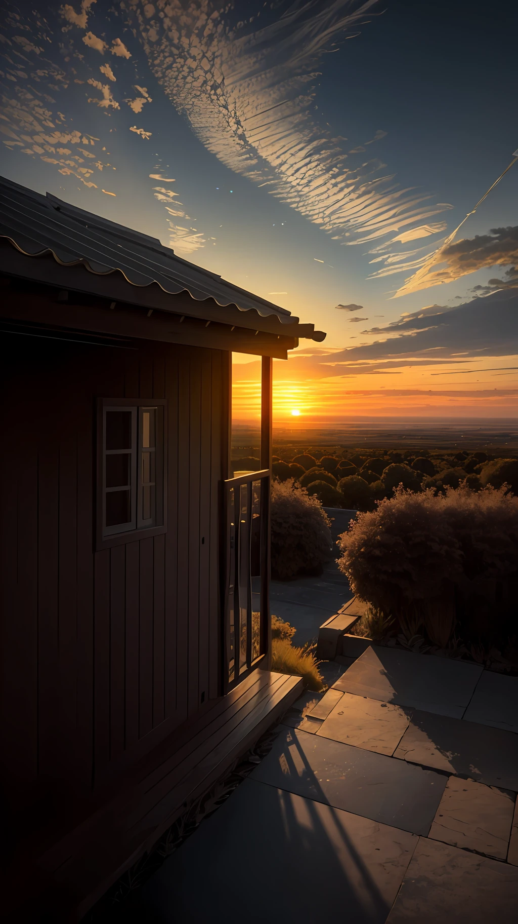 highres, imagination, (realistic), clear skies, composition, sunset, (hdr:1.5), outdoors, intricate details,