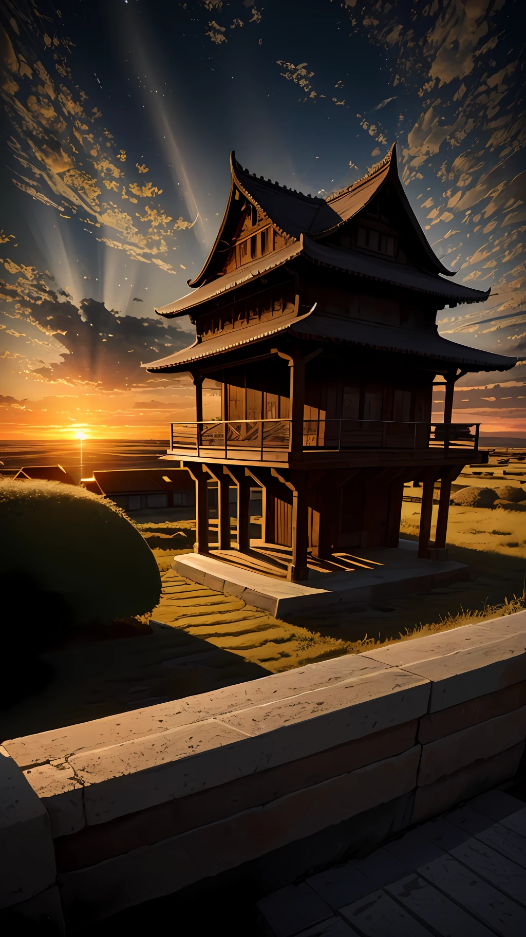 highres, imagination, (realistic), clear skies, composition, sunset, (hdr:1.5), outdoors, intricate details,