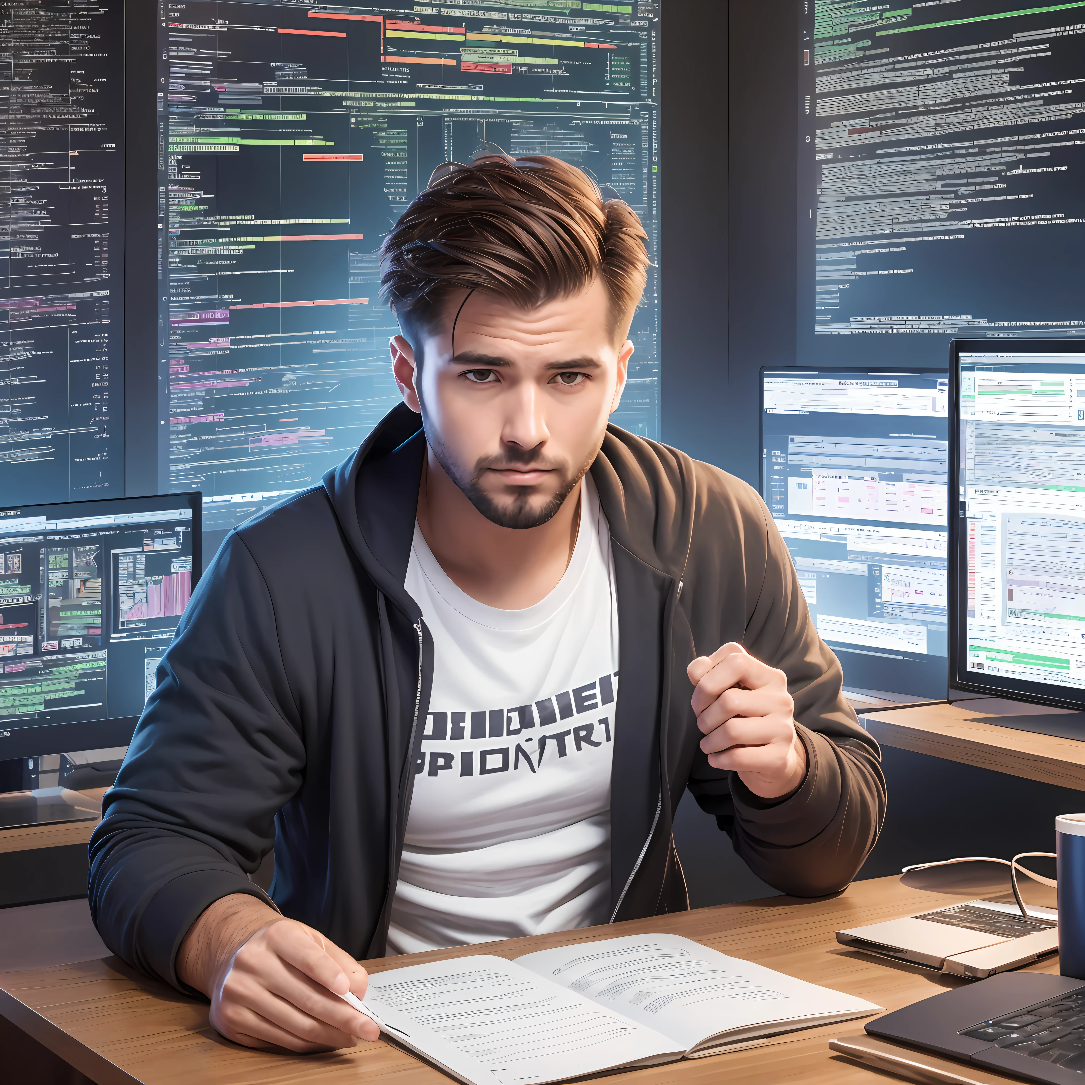 Professional male programmer who analyzes data via programmer's SCRPT and charts to place football bets --auto --s2