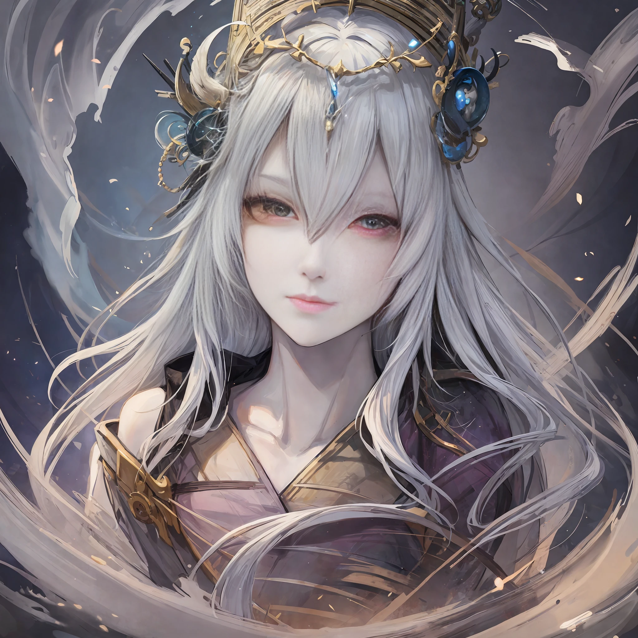 a close up of a woman with white hair and a white mask, beautiful character painting, guweiz, artwork in the style of guweiz, white haired deity, by Yang J, epic exquisite character art, stunning character art, by Fan Qi, by Wuzhun Shifan, guweiz on pixiv artstation