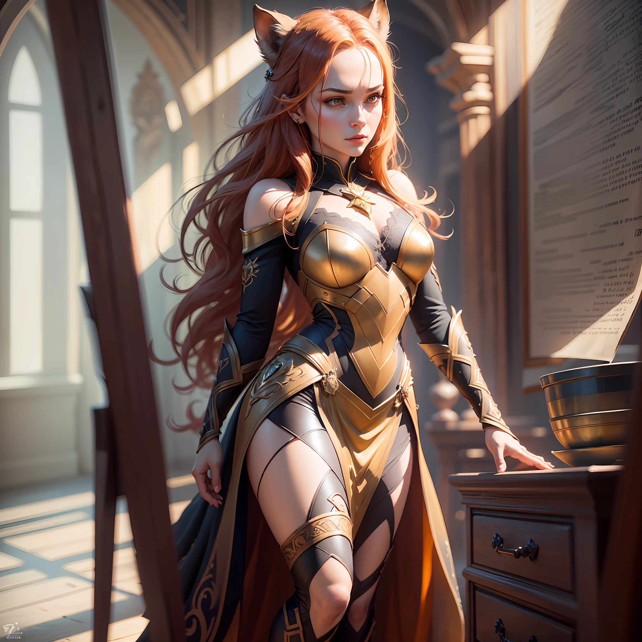 Gina Weasly, full body, griffindor room, detailed artistic photography, beautiful detailed face, dreamy, bright, backlit, glamour, brightness, shadows, oil on canvas, brushstrokes, smooth, ultra high definition, 8k, unreal motor 5, ultra sharp focus, artgerm, loish, sf, intricate art masterpiece, menacing, matte paint film poster, golden proportion, trends in cgsociety, intricate, epic, highly detailed,  vibrant, cinematic character rendering production, ultra high quality model --auto --s2