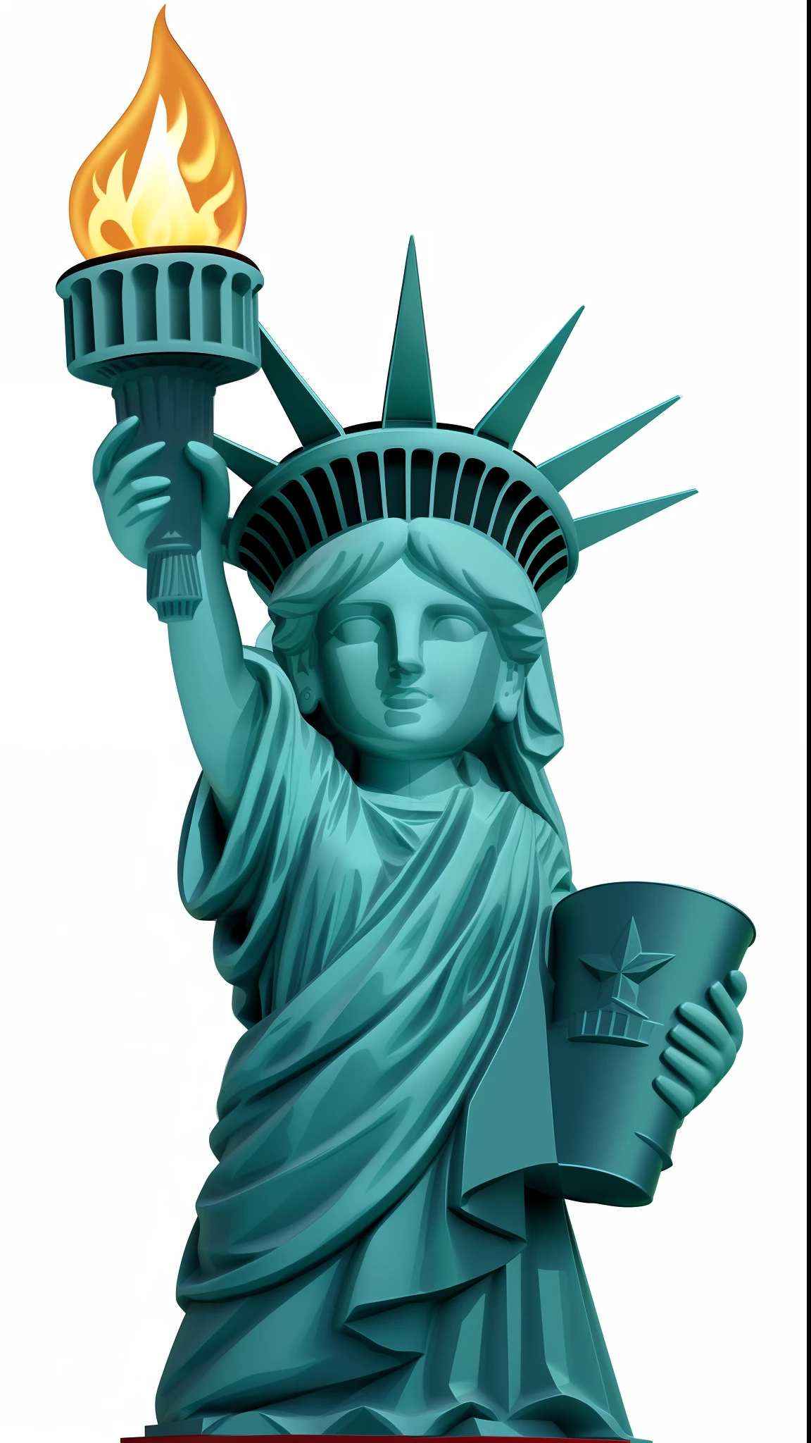 Statue of Liberty with torch in hand, cartoon, Statue of Liberty, cute Statue of Liberty, materials, icons, photo representing the Statue of Liberty, Statue, Statue of Liberty on the left, --auto --s2