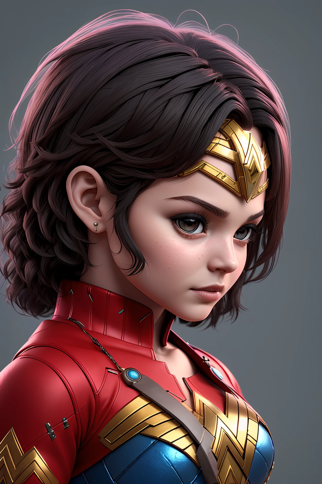 "(CBZBB:1.25), Mulher Maravilha, with ArtStation style, rendered in CGI animation."