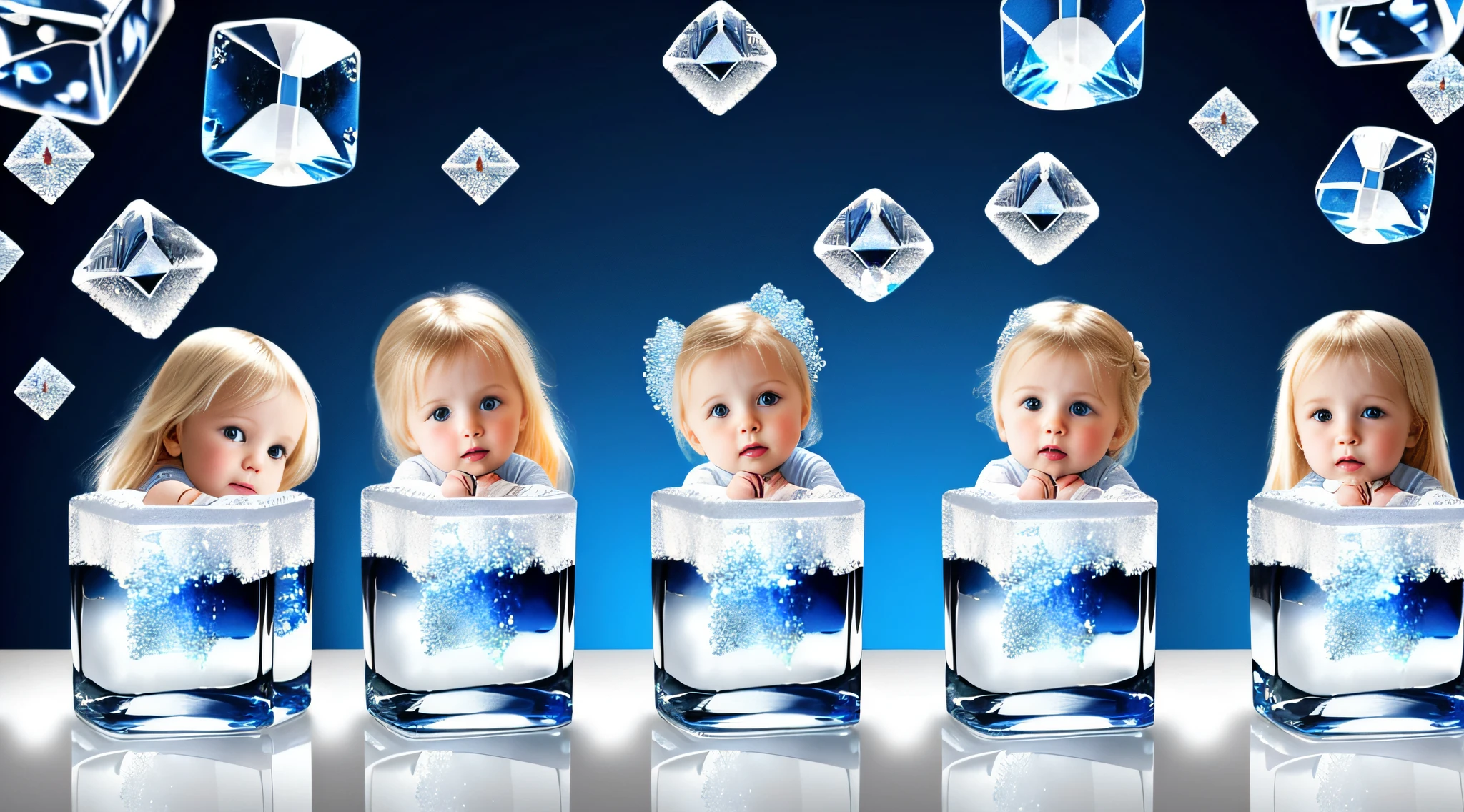 3 girls Russian  with 10 yearsONG STRAIGHT HAIR blondes, PORTRAIT STYLE, blue glass cubes floating in the air on a white surface, cubic crystals, hd wallpaper, blue crystals, cubes, crystal cubism, melting 4d cubes, desktop wallpaper, mobile wallpaper, cute wallpaper, wallpaper - 1 0 2 4,  pc wallpaper, desktop background, blue ice, hd wallpaper, high quality desktop wallpaper, amazing wallpaper, screen saver, ice cubes