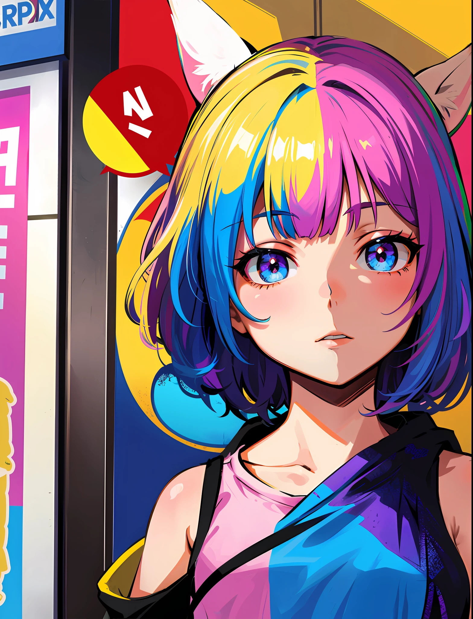 colorful girls bar poster,