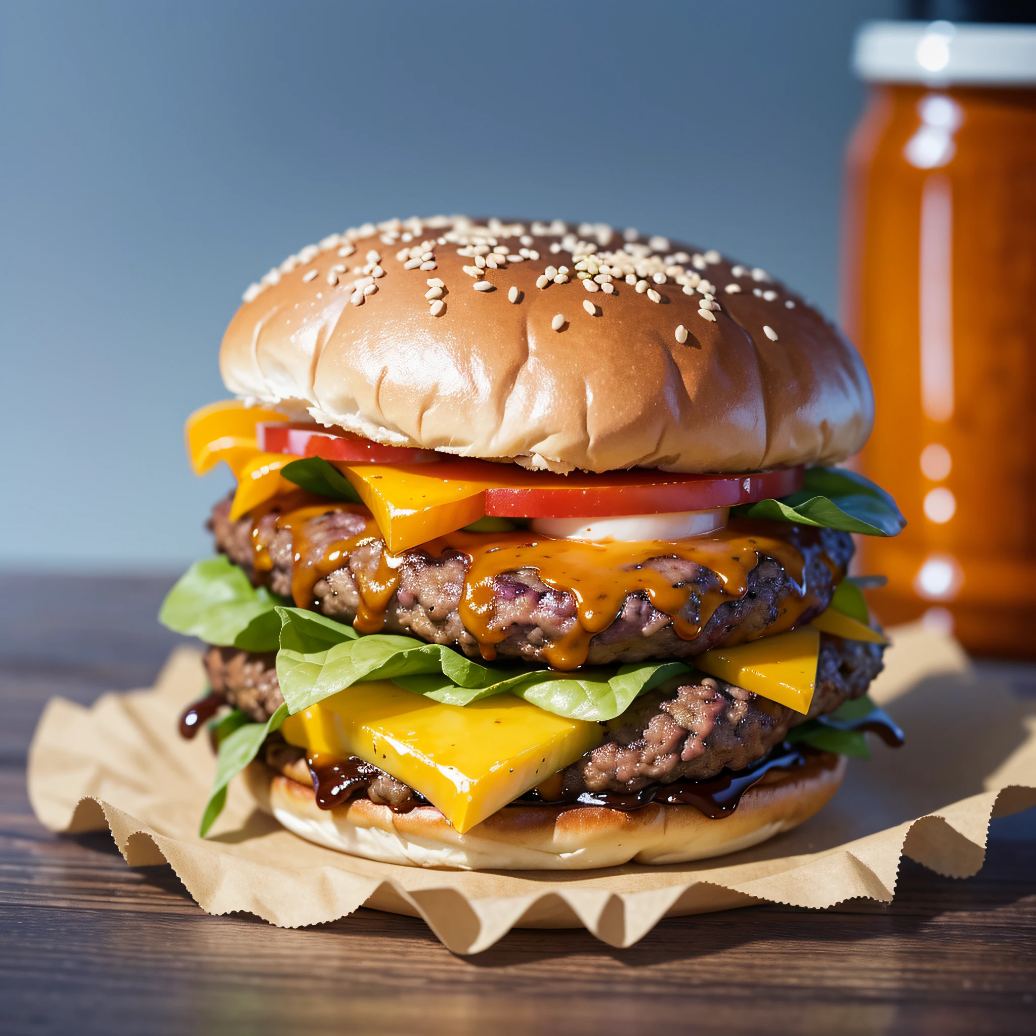 a cheesburger sitting on a table, hyper realistic digital painting, color hyperrealism, amazing food illustration, blender cheesburger, amazing food photography, hyper realistic oil painting, hyper realistic color photo, ultra realistic oil painting, realistic color photography, hyper realistic oil painting, hyper realistic oil painting, beautiful 3d rendering, hyper realistic digital painting, With a cockroach in the foreground --auto --s2