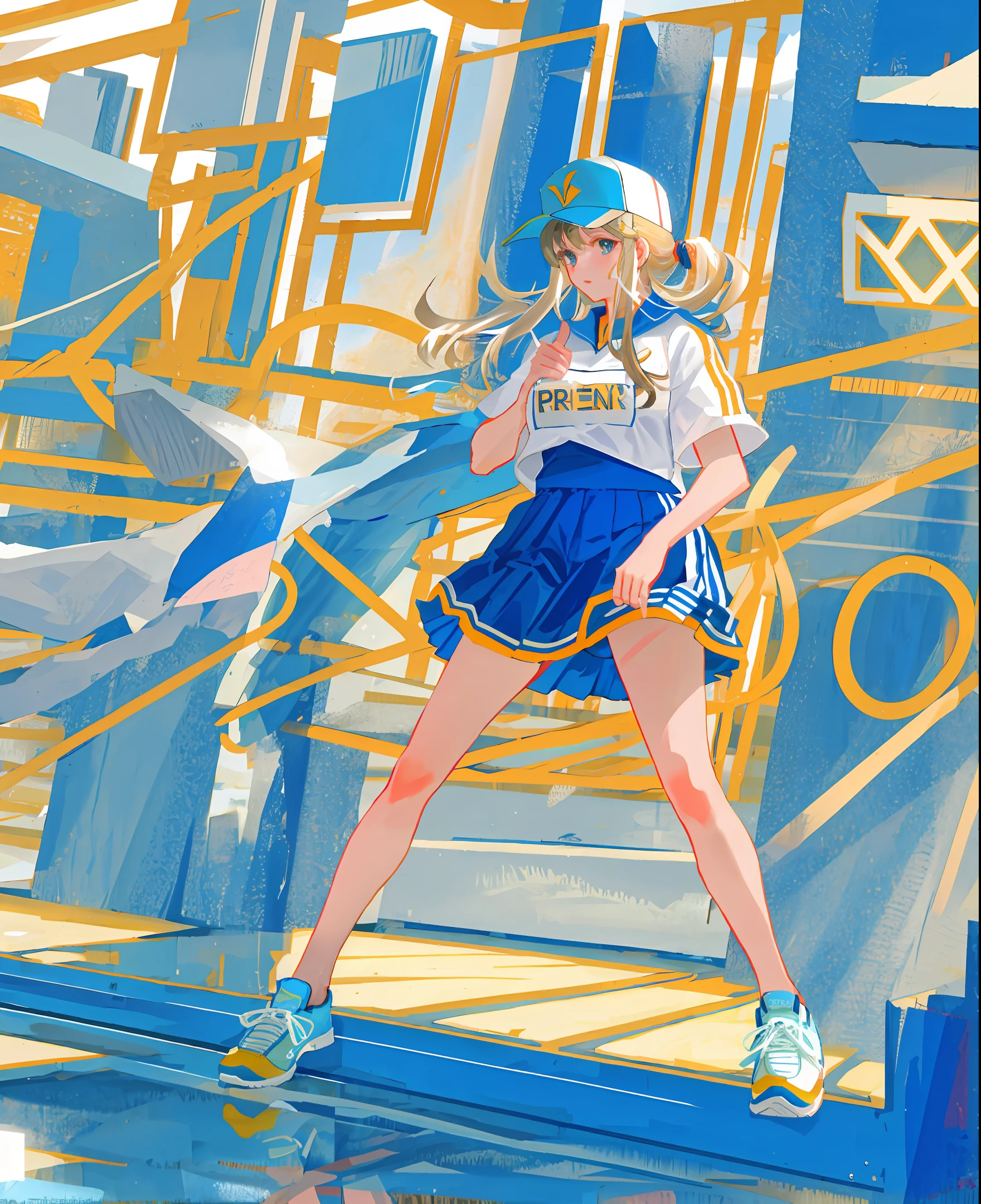 Huge maiden, sneakers, sportswear, city