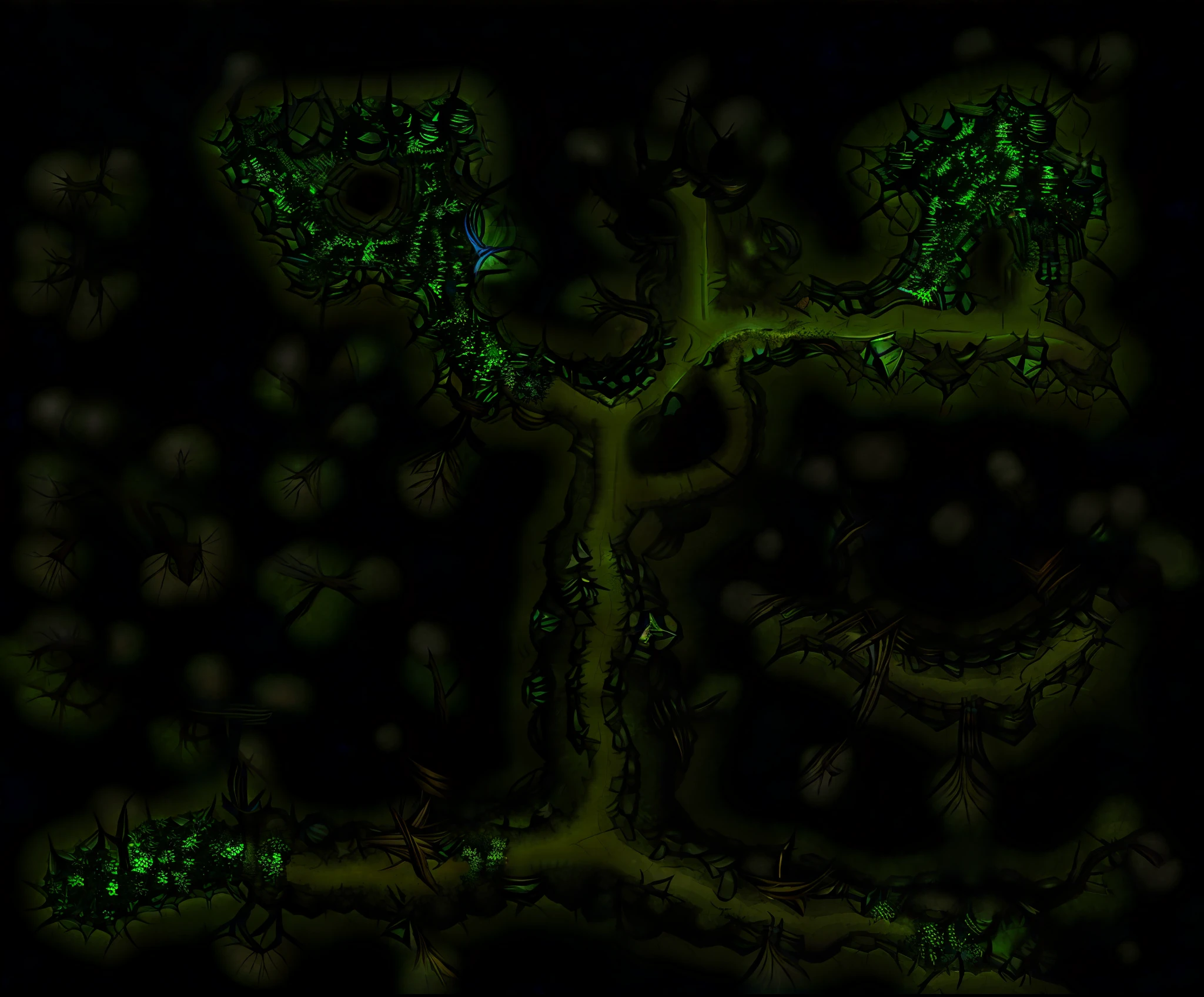 Battlemap Dungeon forest magycal
