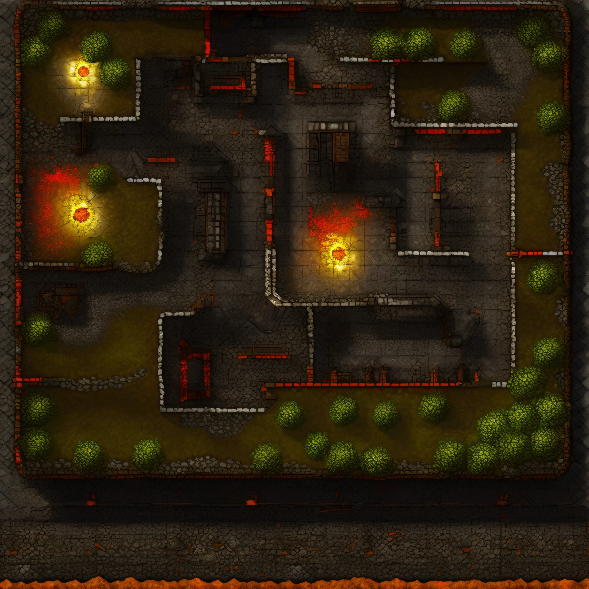 battlemap city lava ruins