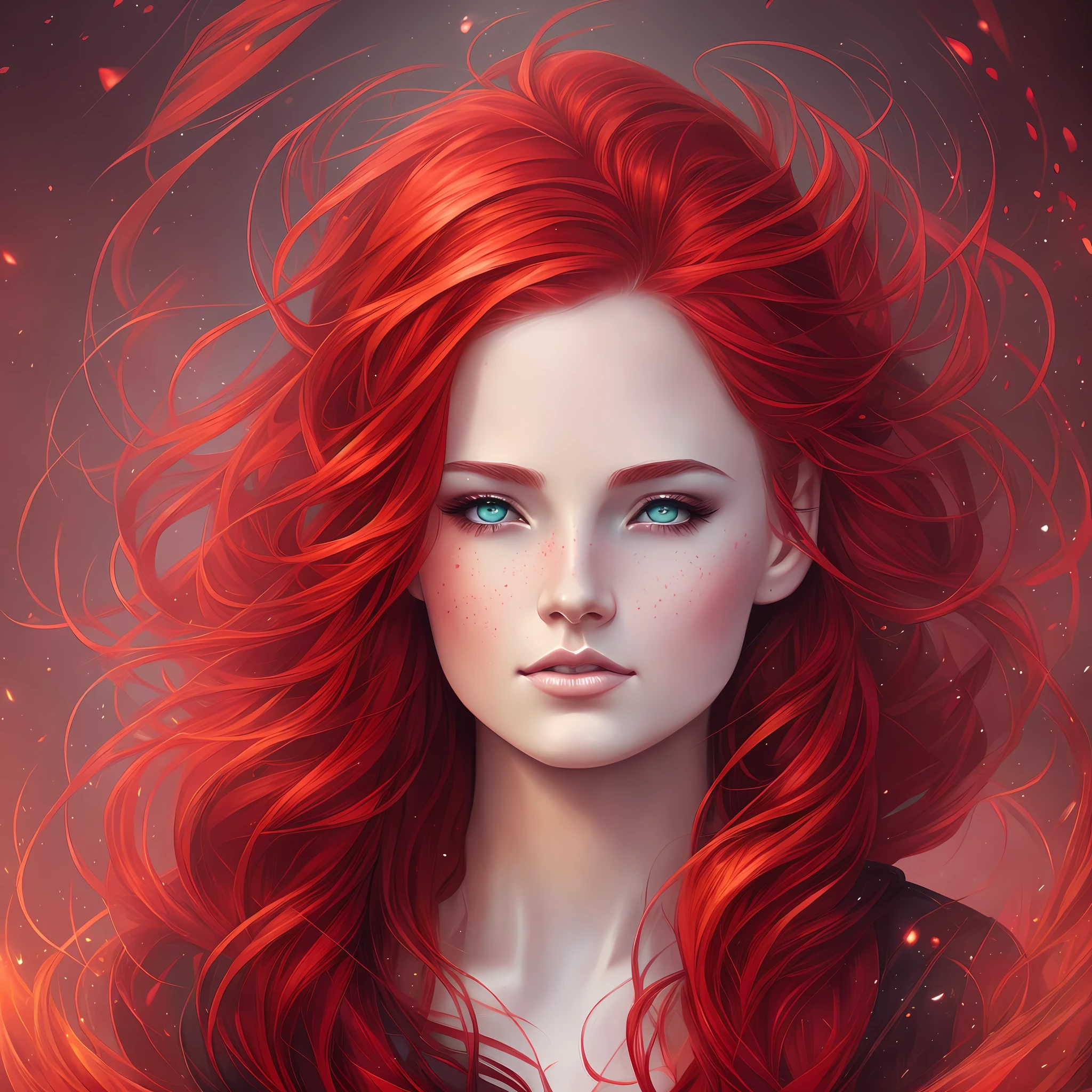 Charlie Bowater rich deep colors, red hair, portrait art, cute, top model art style, fantasy style art, fantasy art portrait, in Bowater art style, Charlie Bowater style, fantasy portrait art, epic fantasy art style, realistic fantasy illustration, character art, lady Di,  redhead, no forest --auto --s2