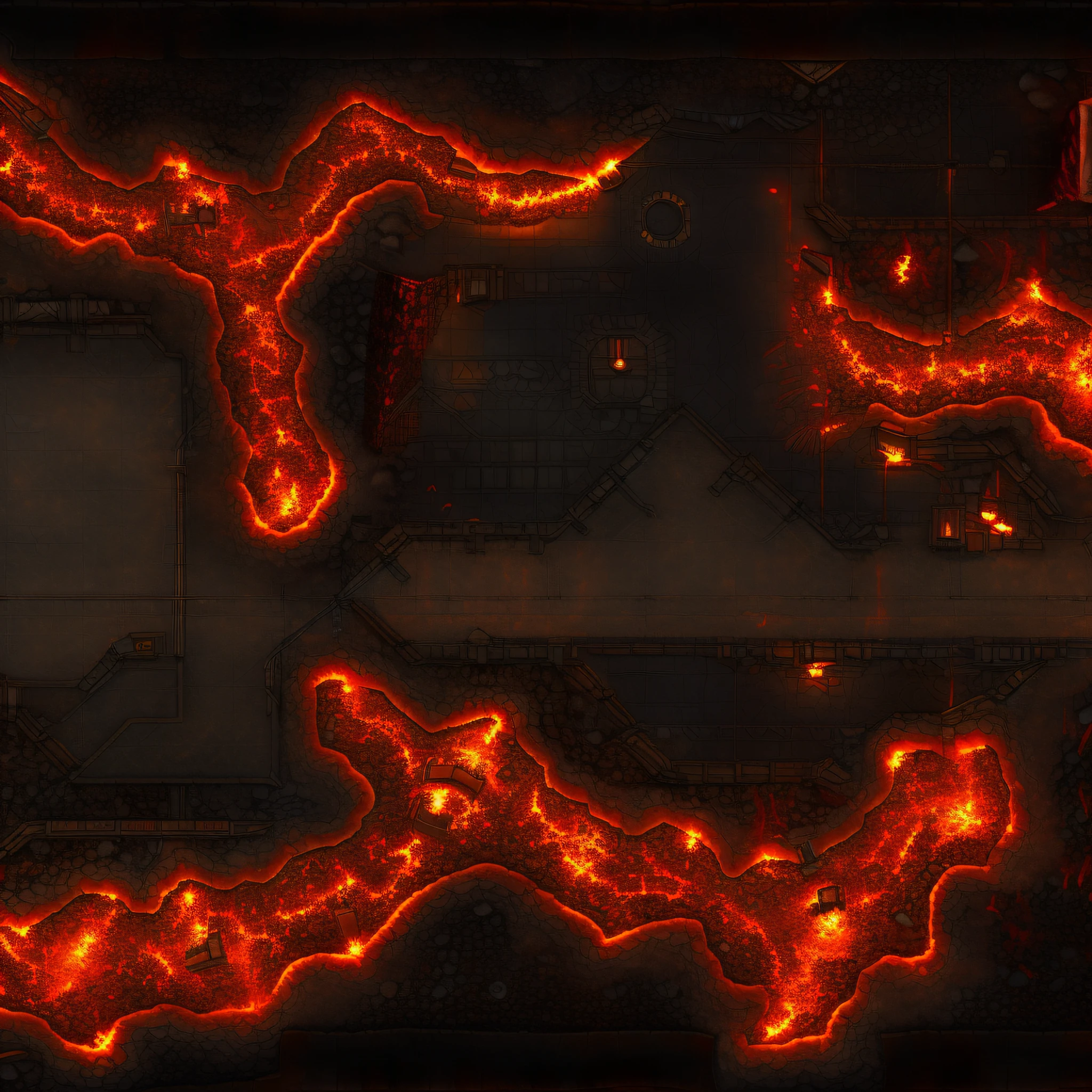 BattleMap's lava-filled dungeon city
