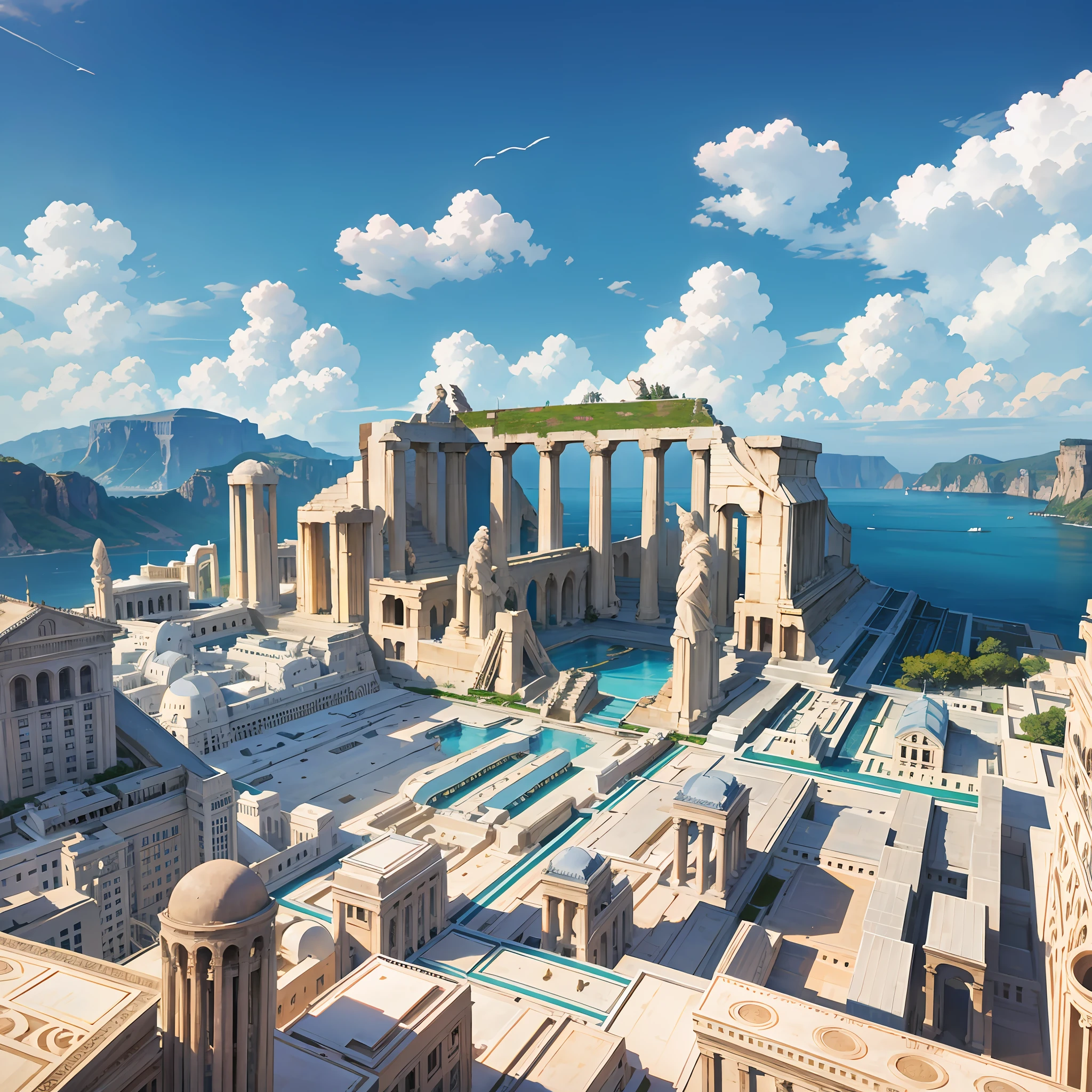 Ancient Greece, futuristic city, extremely high resolution --auto --s2