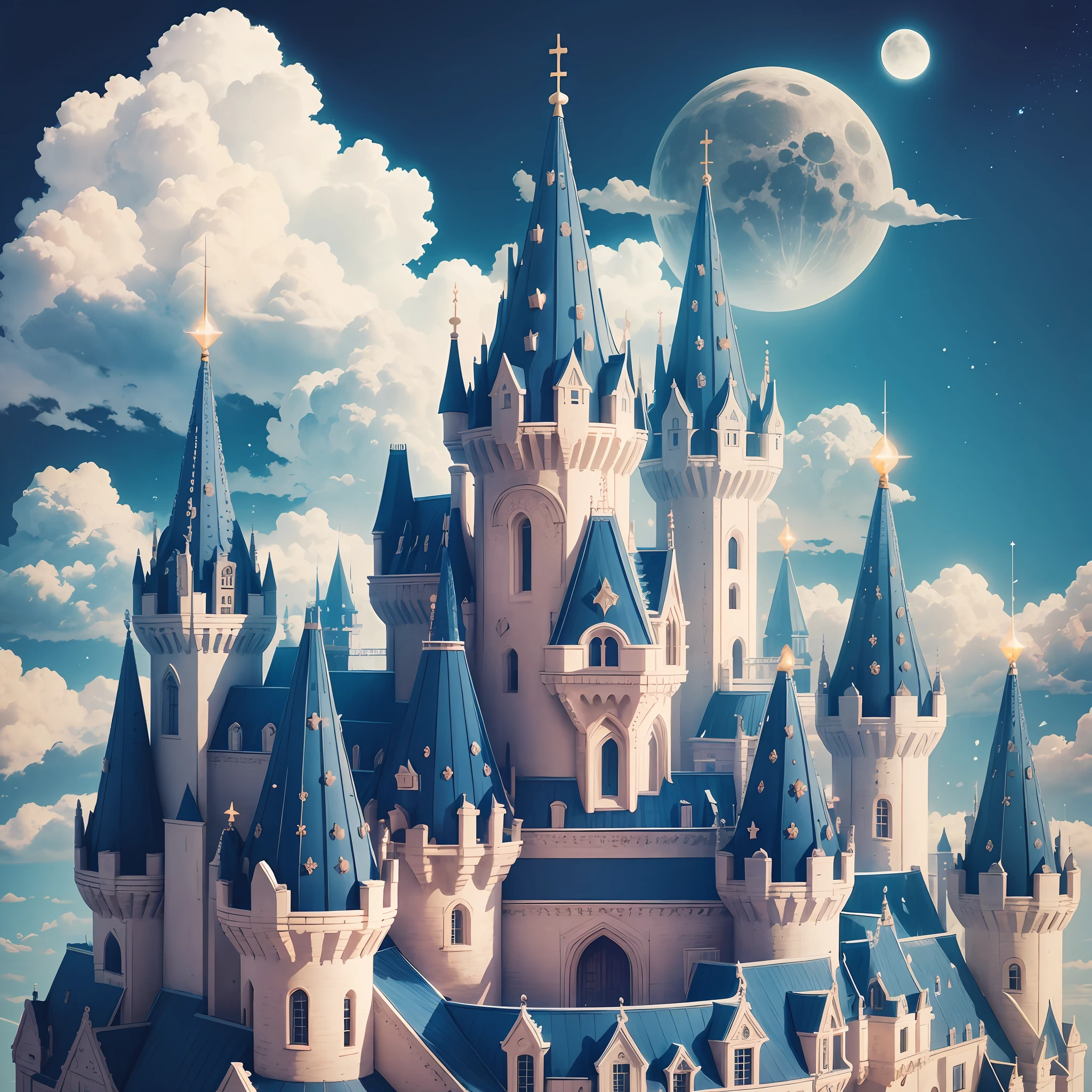 Castle, cloud, towers, crystal, moon --auto --s2