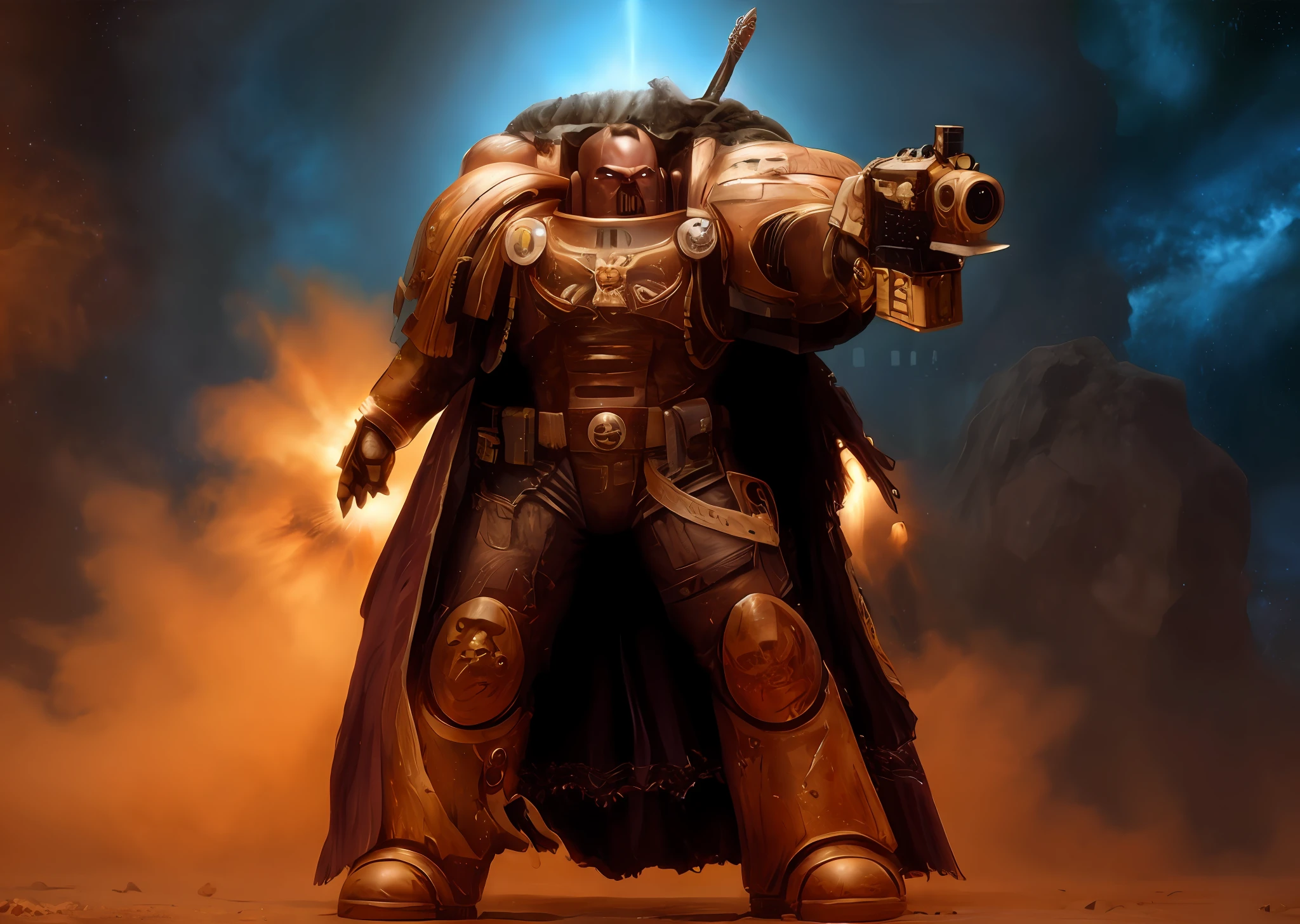 An ultra realistic, detailed space marine astartes.