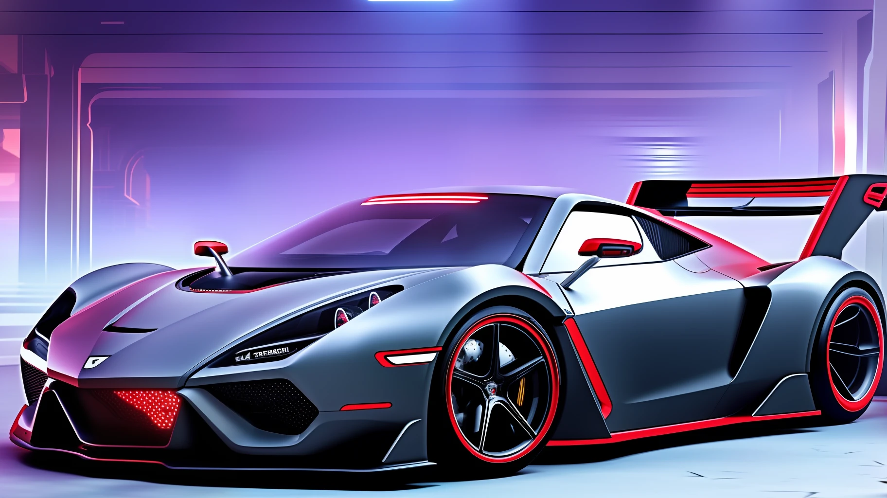 Cool sports car, cyberpunk style, exaggerated appearance, futuristic, technological --auto --s2
