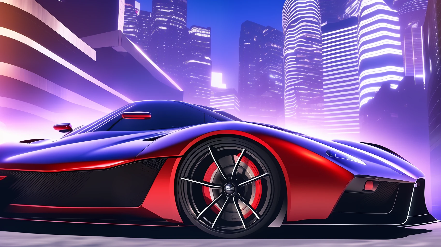 Cool sports car, cyberpunk style, exaggerated appearance, futuristic, technological --auto --s2