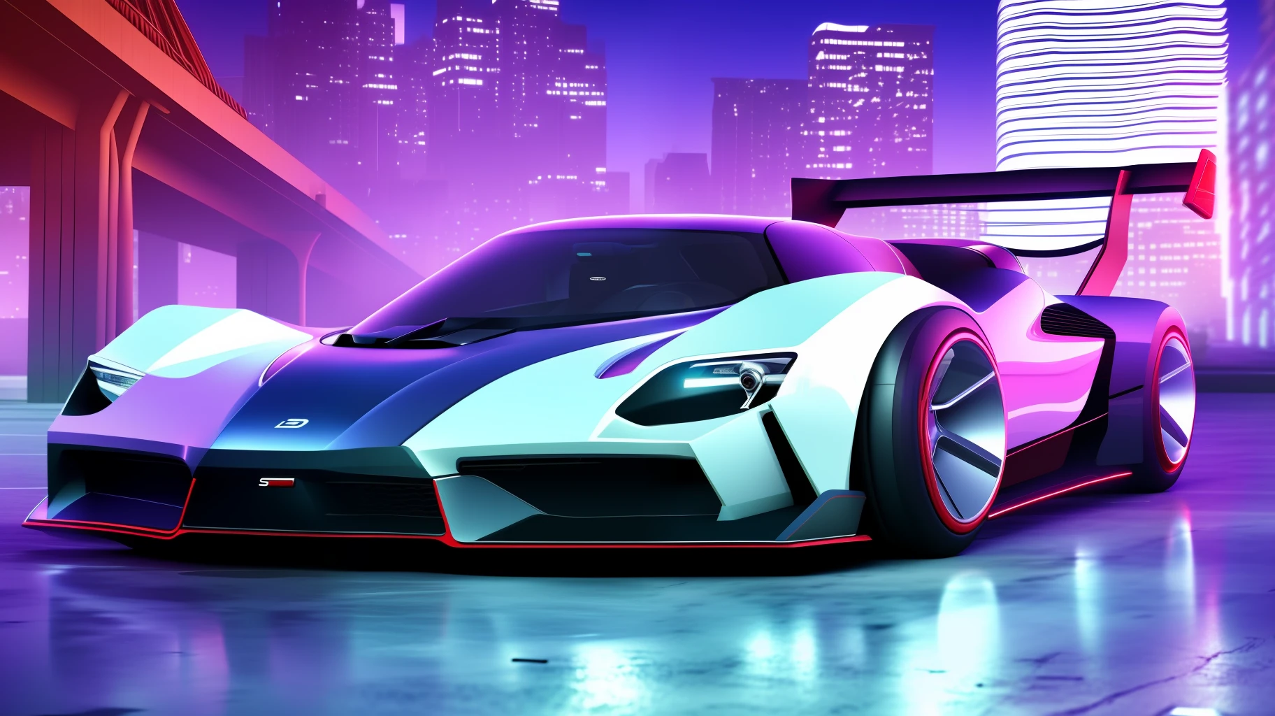 Cool sports car, cyberpunk style, exaggerated appearance, futuristic, technological --auto --s2
