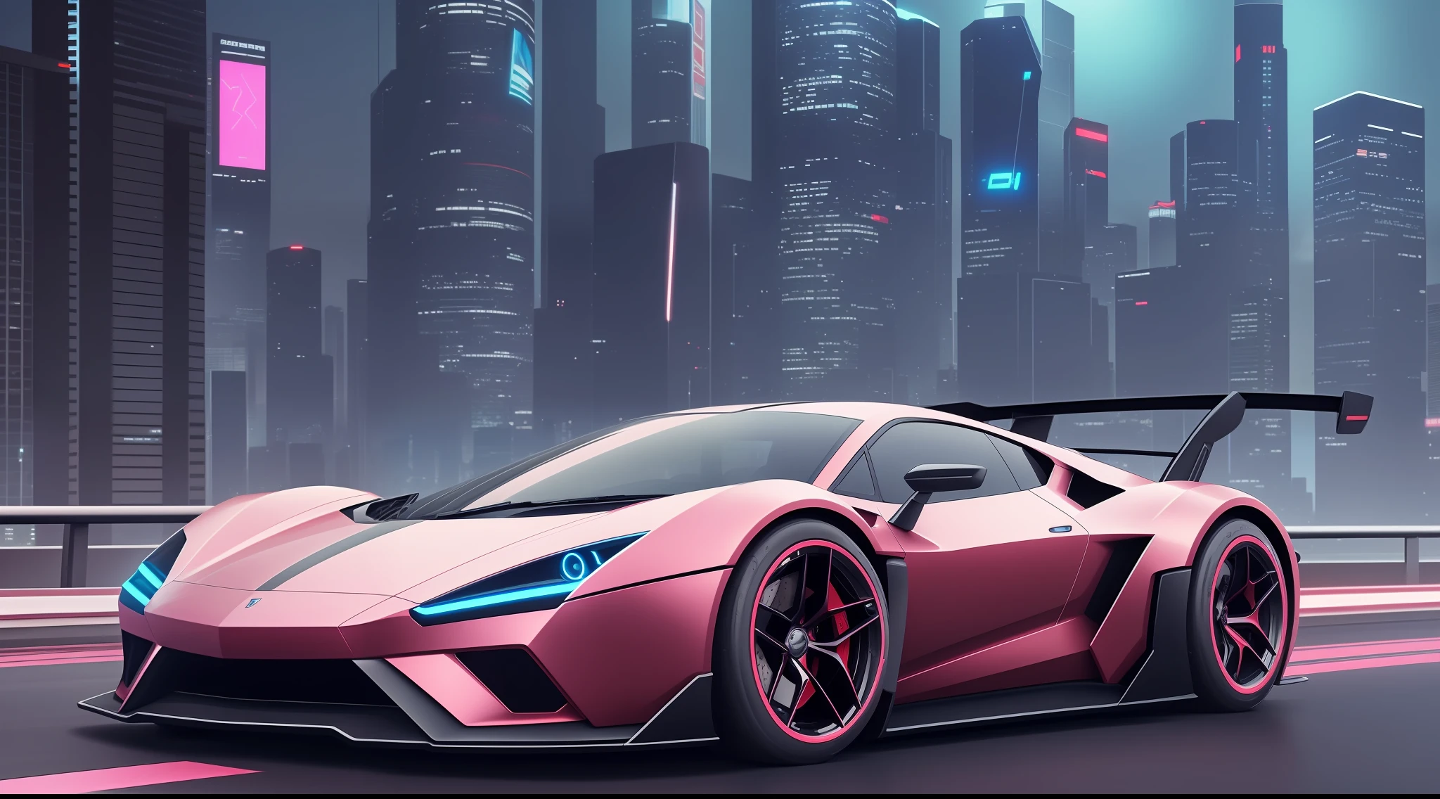 Cool sports car, cyberpunk style, exaggerated appearance, futuristic, technological --auto --s2