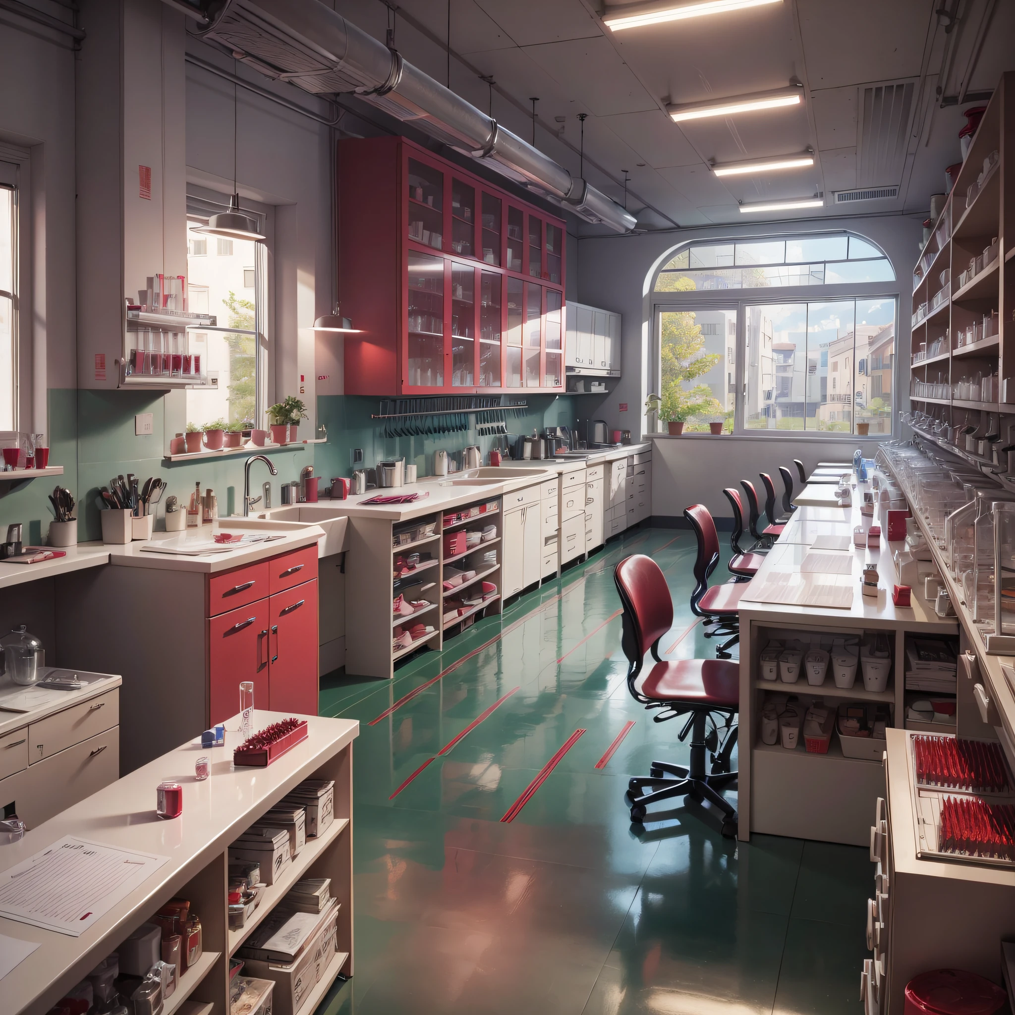 A carmine-colored medical analysis laboratory --auto --s2