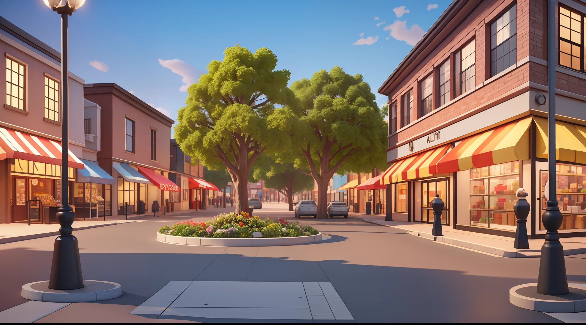 cute, park, street, shop, 3d artwork, world, blender, oc renderer, dribble high detail 8k, studio lighting --v 6