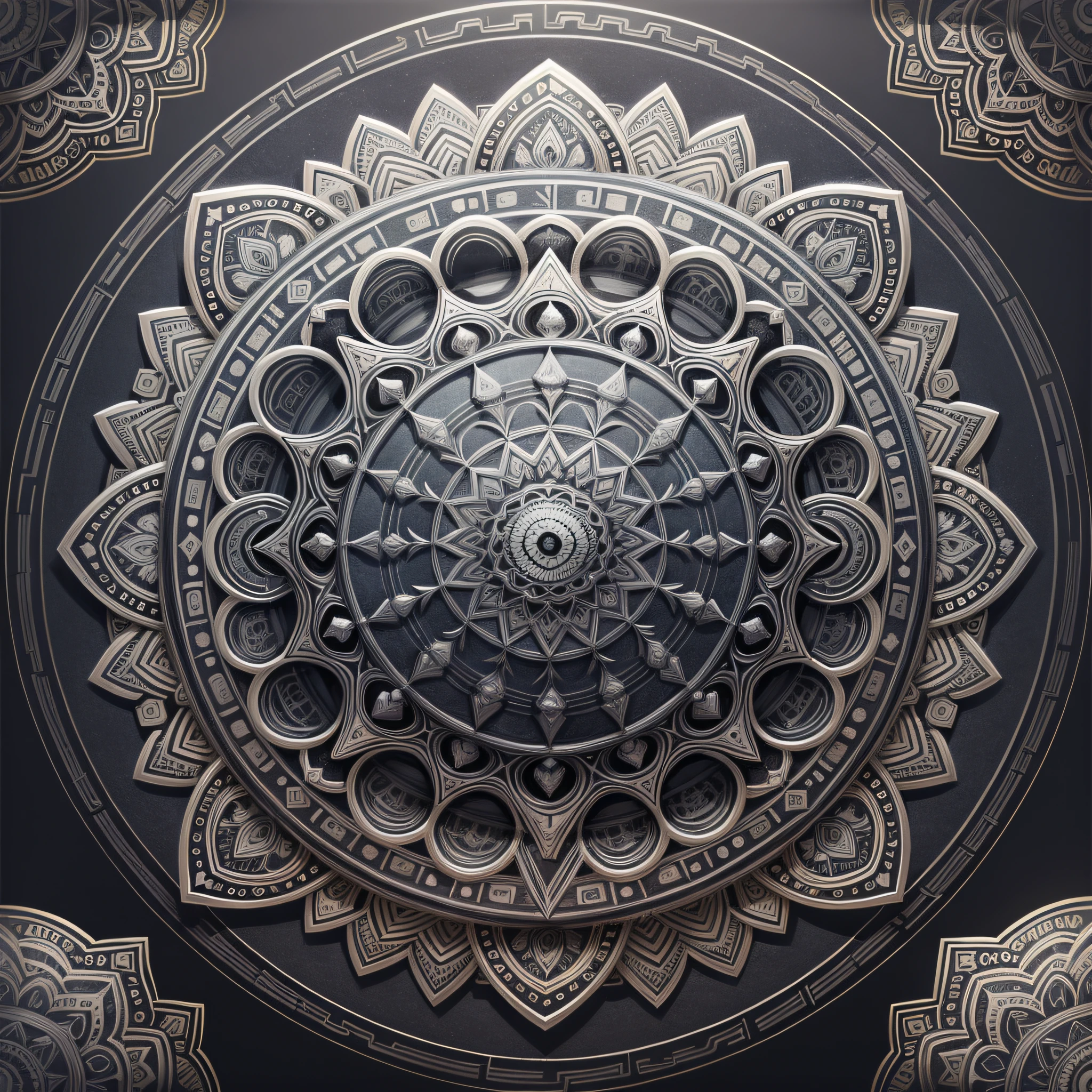 Create a PNG mandala drawing, black thin lines on transparent background, no lighting, drawing --auto --s2