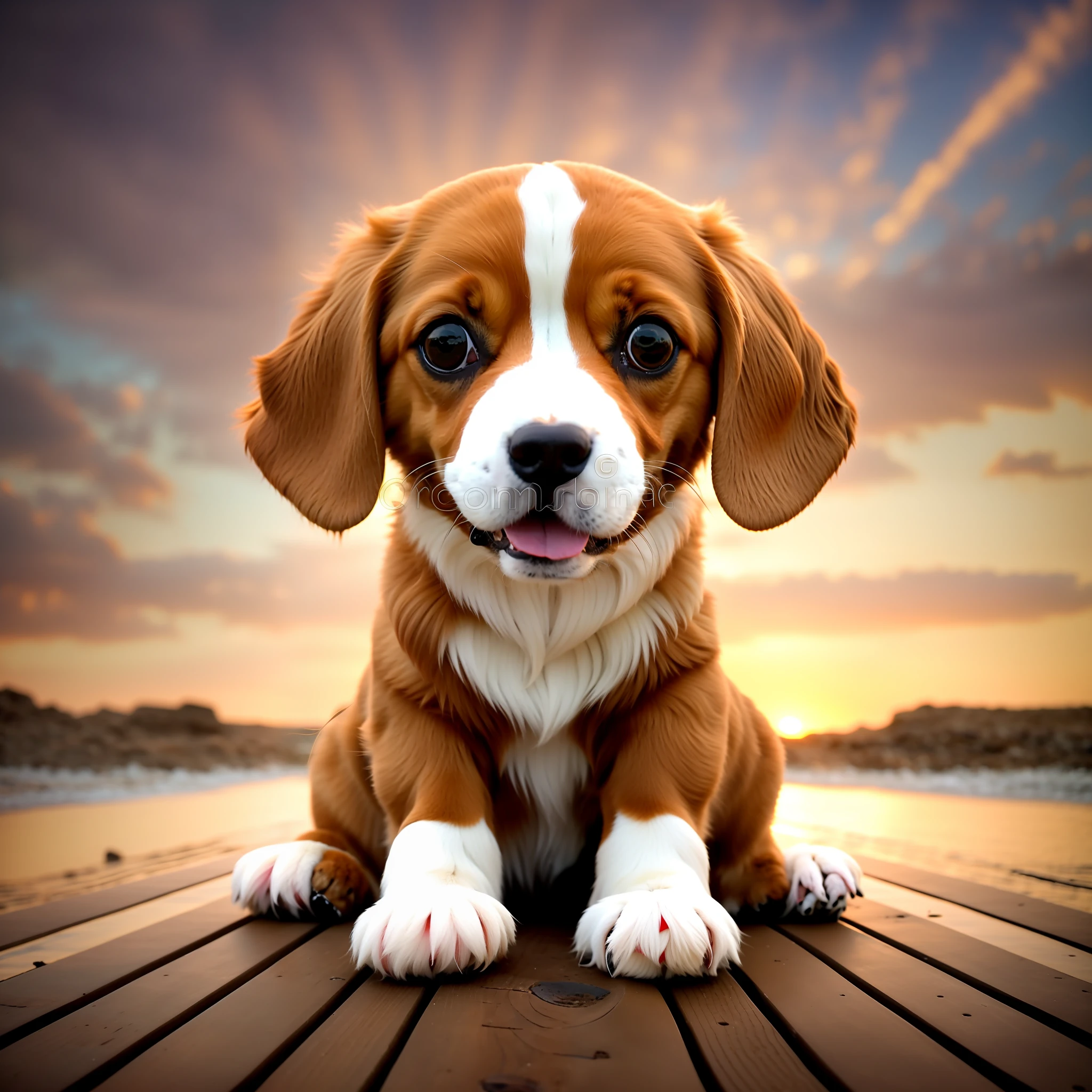 dog standing on the beach