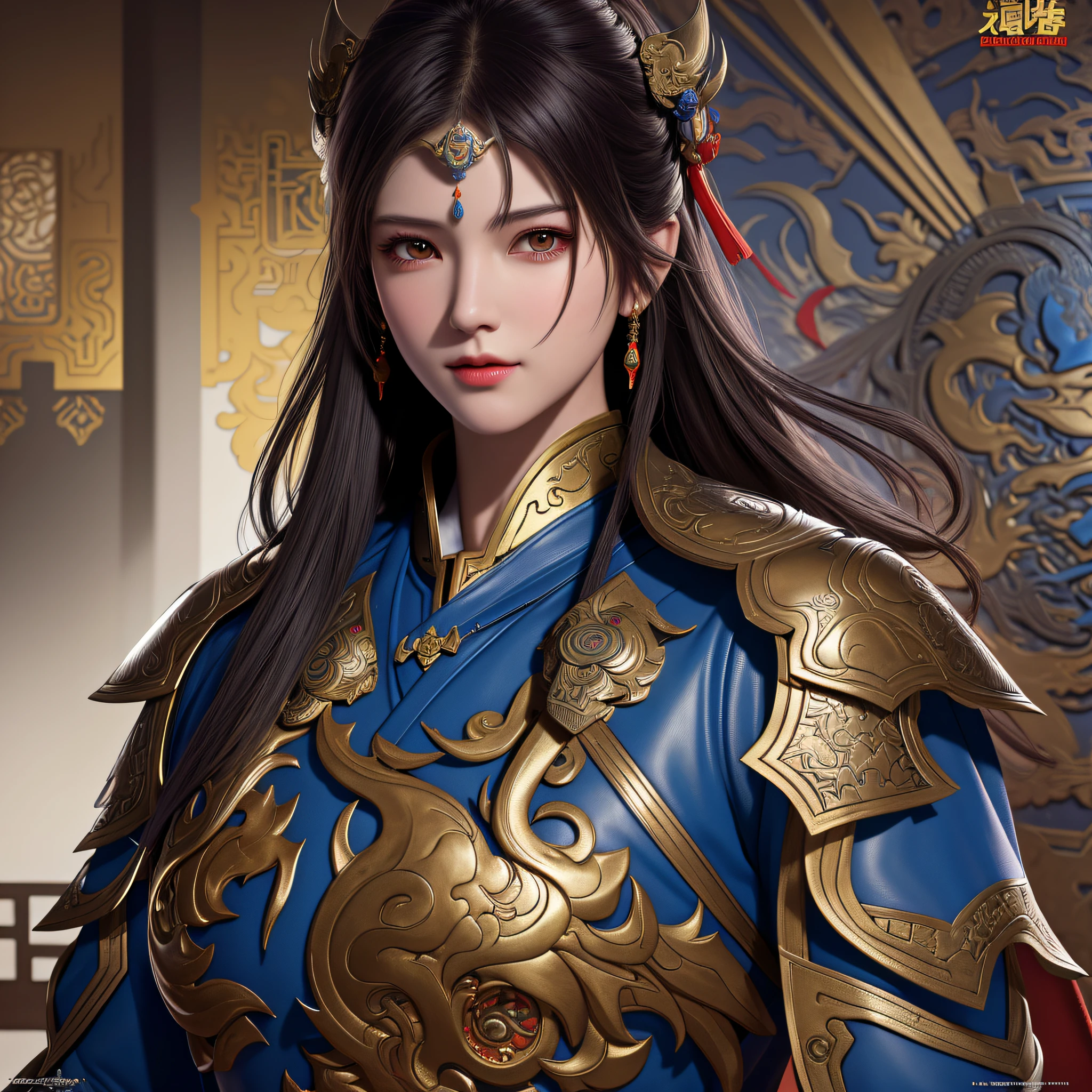 best quality, masterpiece, high resolution, man, evil face, alpha, superhero leather uniform, (ultra-detailed metal armor), colorful, paint overflow, art station, concept art, smooth, sharp focus, illustration, background with east asian architecture, art by artgerm and greg rutkowski and alphonse mucha