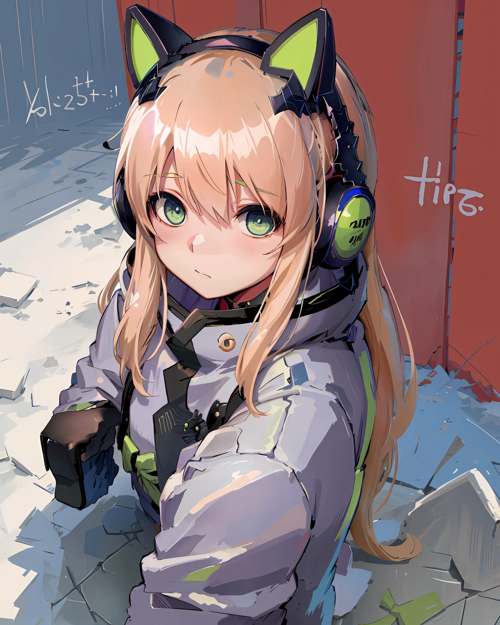 Anime shoujo with headphones