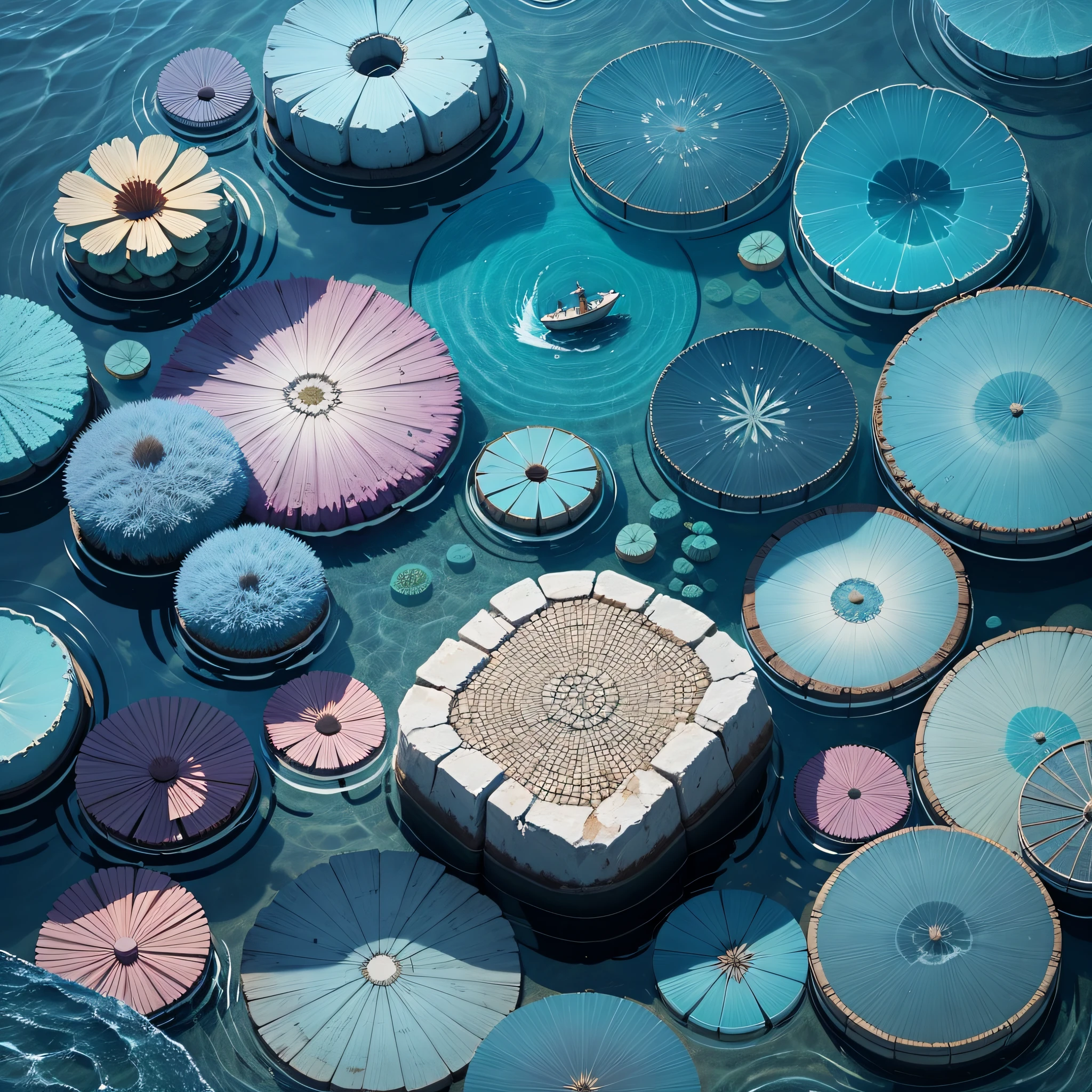 Seamless stylized water, top-down view, game water texture, --auto --s2